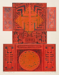 Festival, Abstract Geometric Etching and Aquatint by Xiu-ping Liao