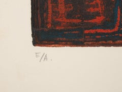 Gardien du Temple, Abstract Geometric Etching and Aquatint by Xiu-ping Liao