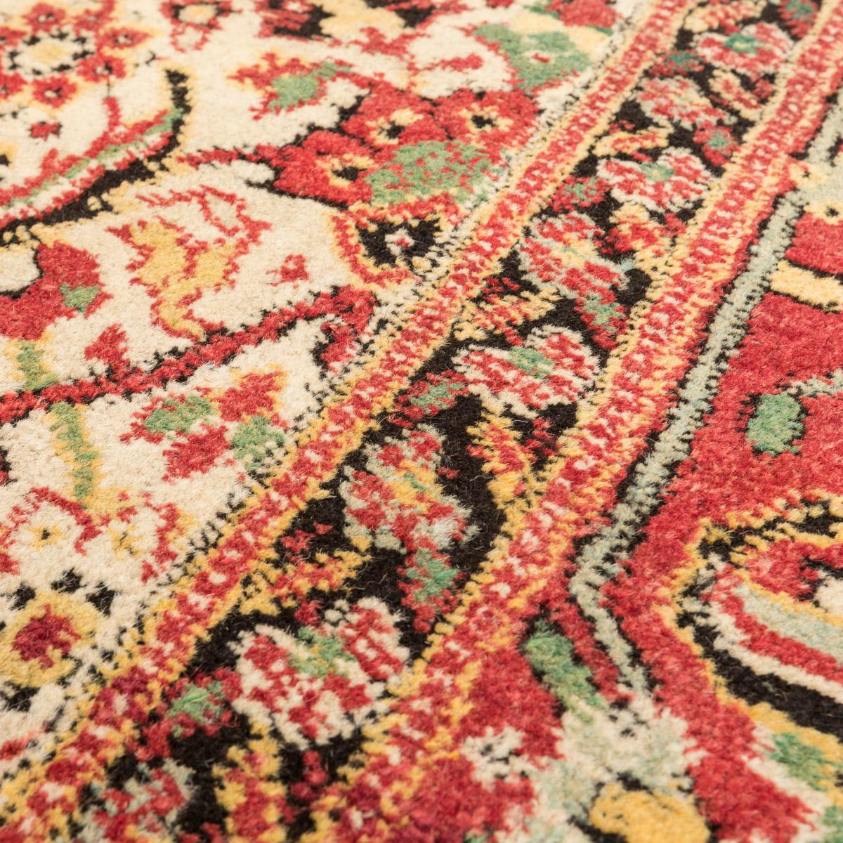 19th Century XIX Century, Agra Rug in Reds and Yellows on a Beige Background. For Sale