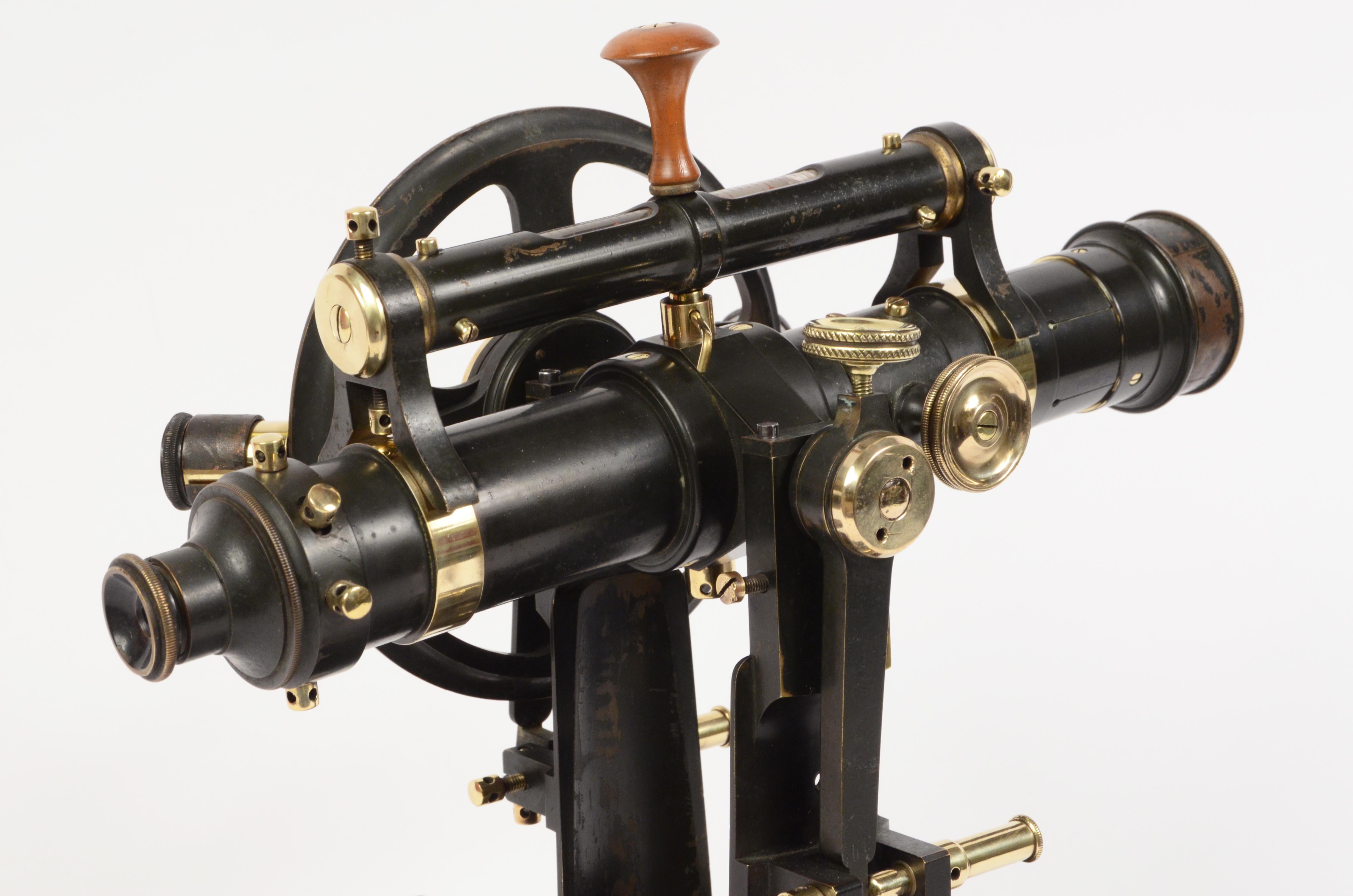 19th Century Antique Theodolite Burnished Brass Signed Pietro Sbisà OMS Florence 5