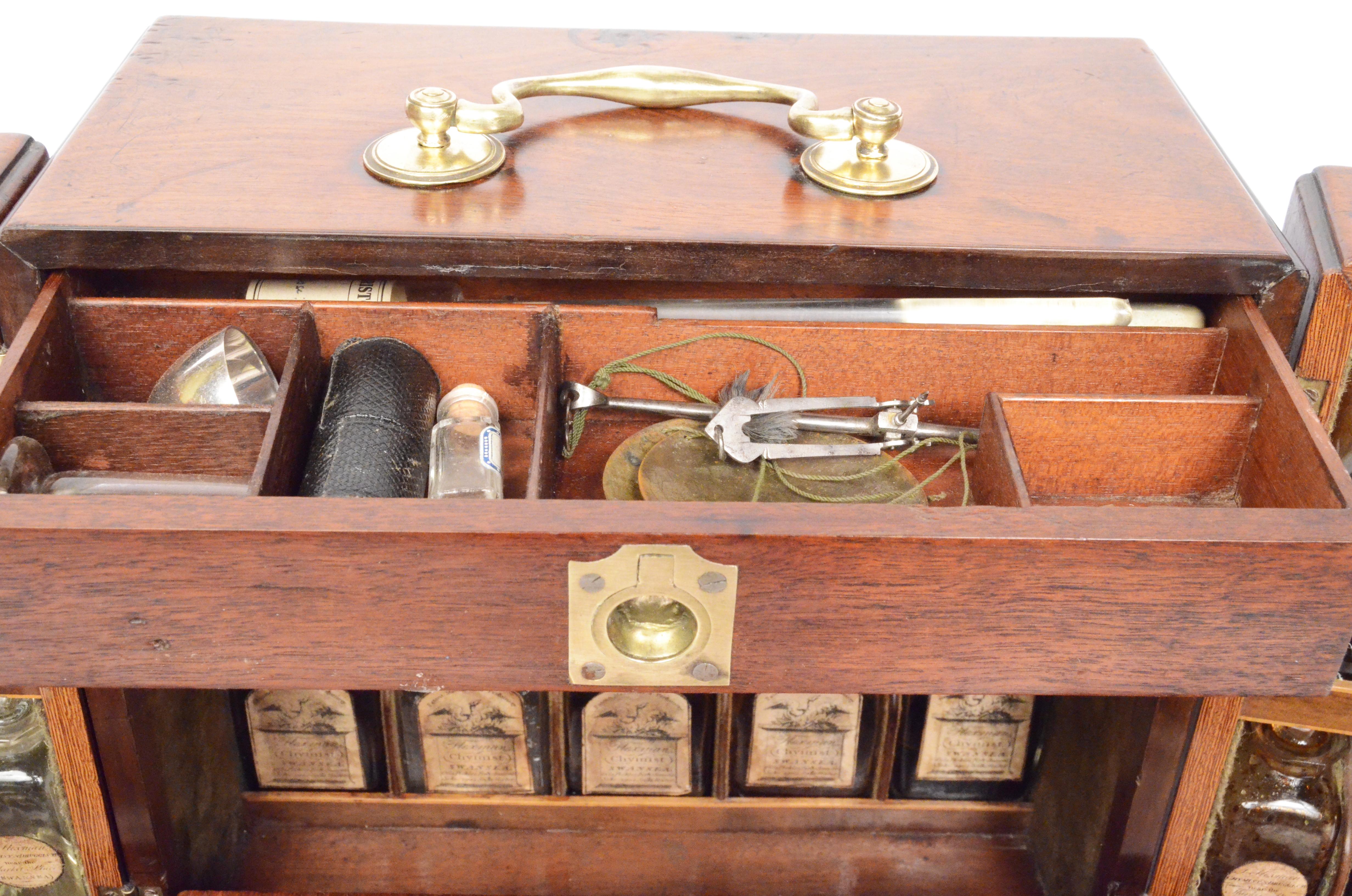 British XIX Century English Apothecary Set Cabinet Medicines & Perfumery J Hexam Chymist For Sale