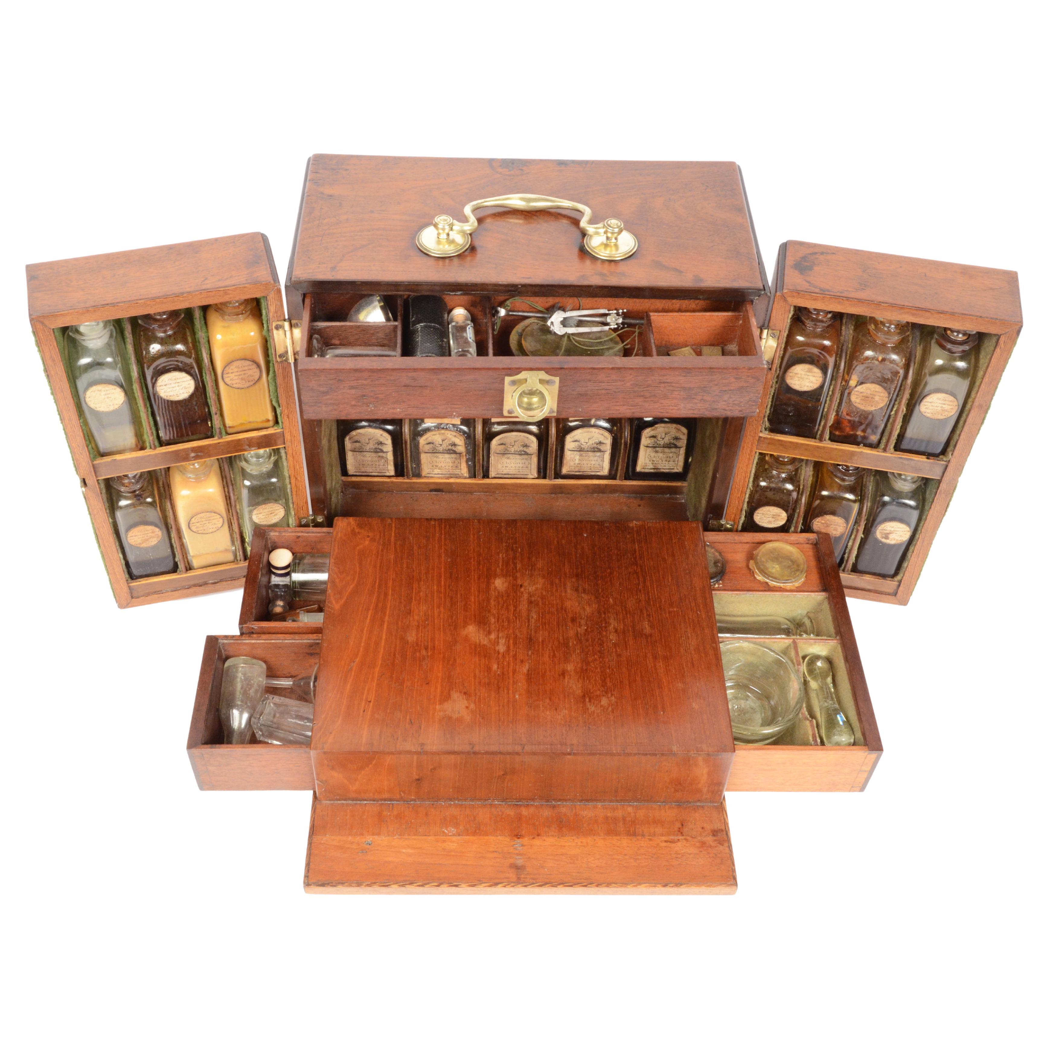 XIX Century English Apothecary Set Cabinet Medicines & Perfumery J Hexam Chymist