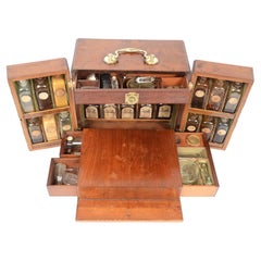 Antique XIX Century English Mahogany Apothecary Set Cabinet Medicines J Hexam Chymist