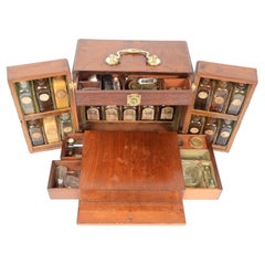 Antique XIX Century English Apothecary Set Cabinet Medicines & Perfumery J Hexam Chymist