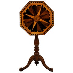 19th Century English Geometric Marquetry Side Table
