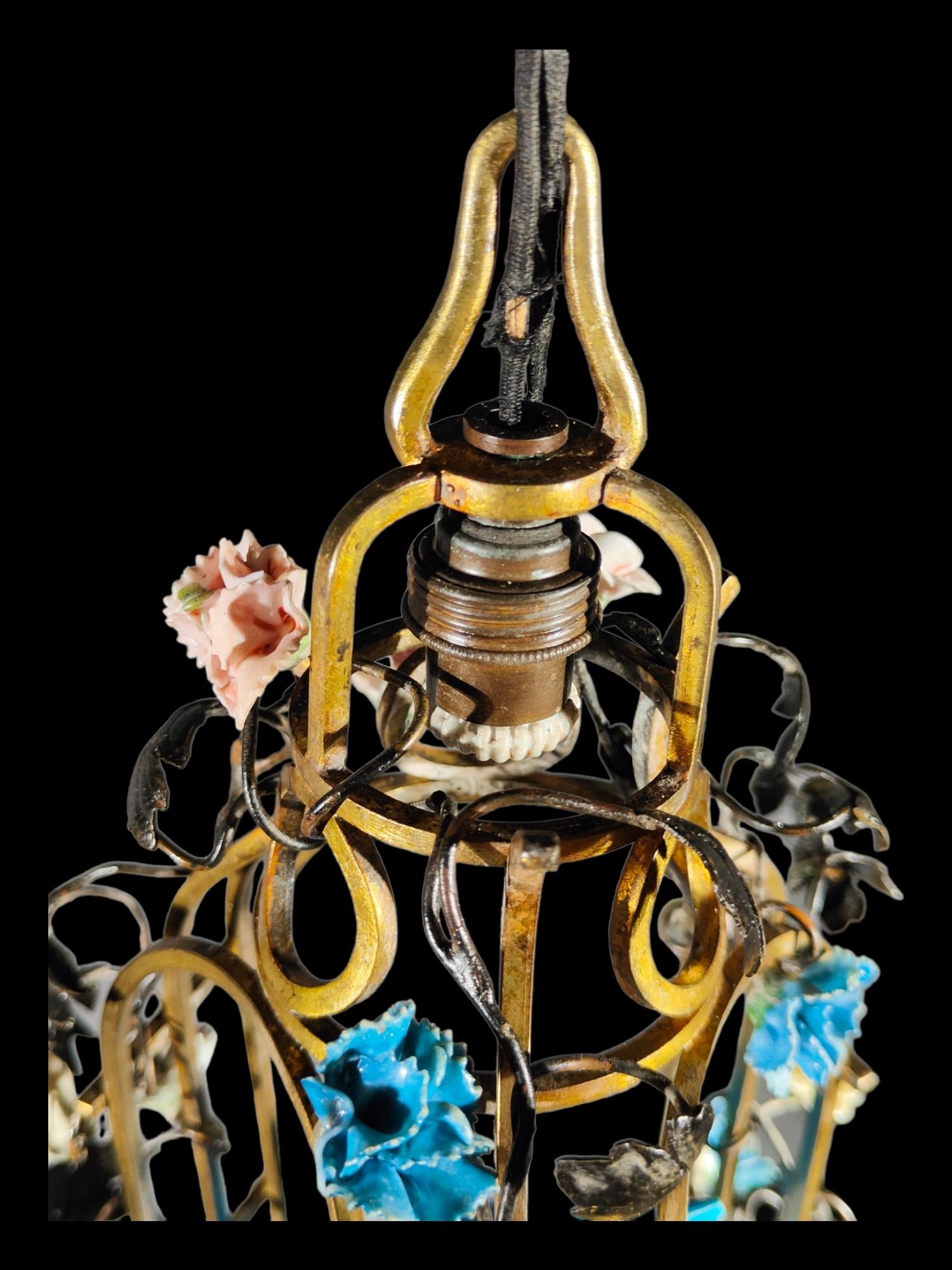 XIX Century Lamp in the Shape of Cage For Sale 5