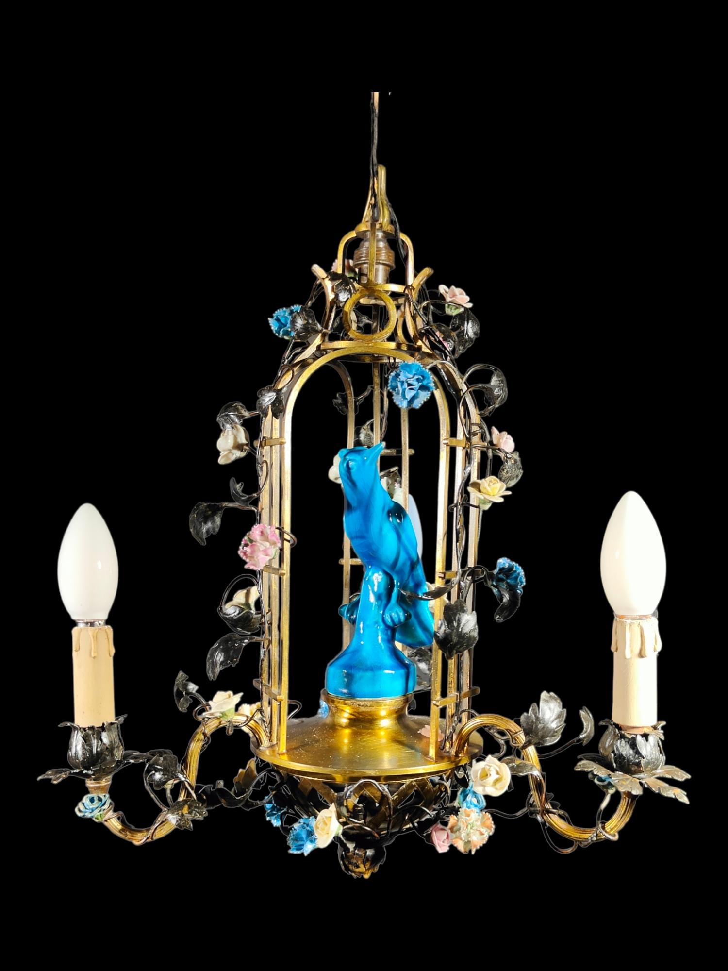 Lampe du XIXe siècle en forme de cage en vente 1