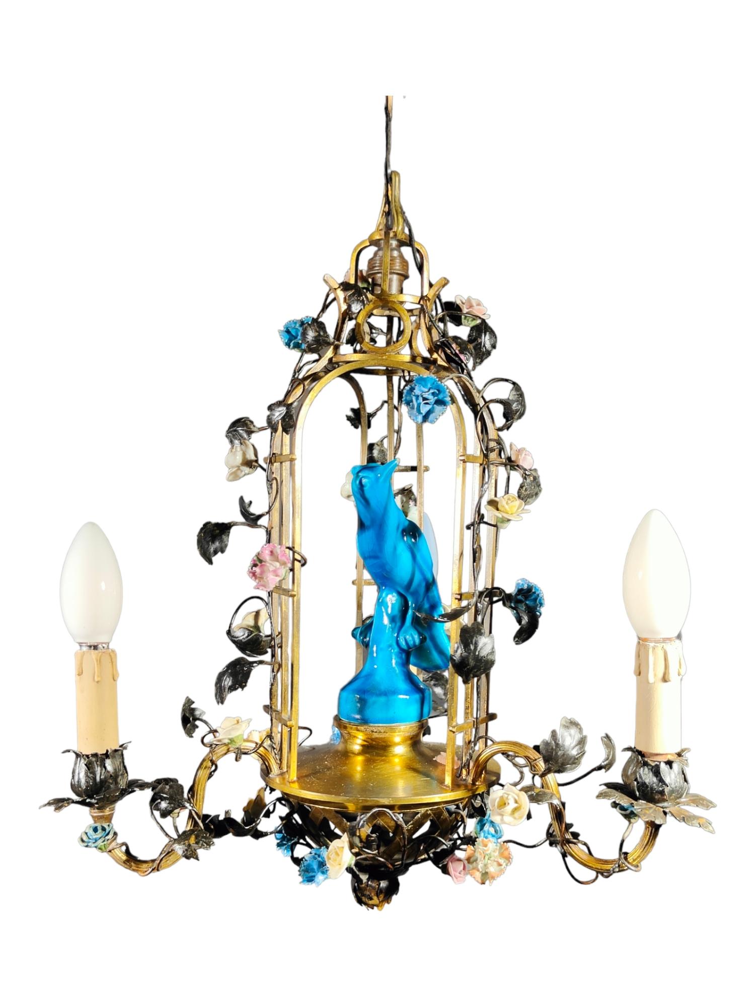 Lampe du XIXe siècle en forme de cage en vente 2