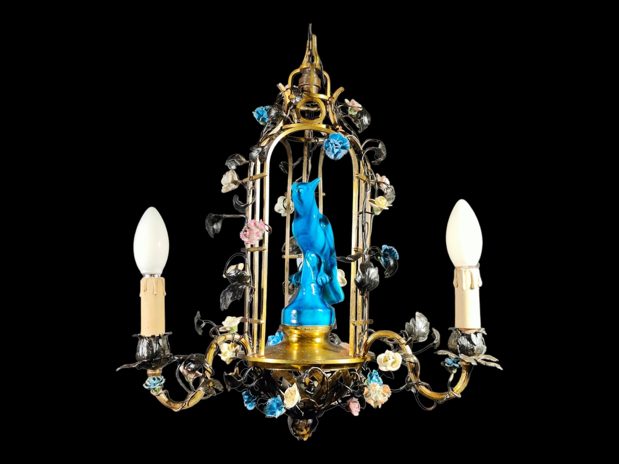 Lampe du XIXe siècle en forme de cage en vente 5