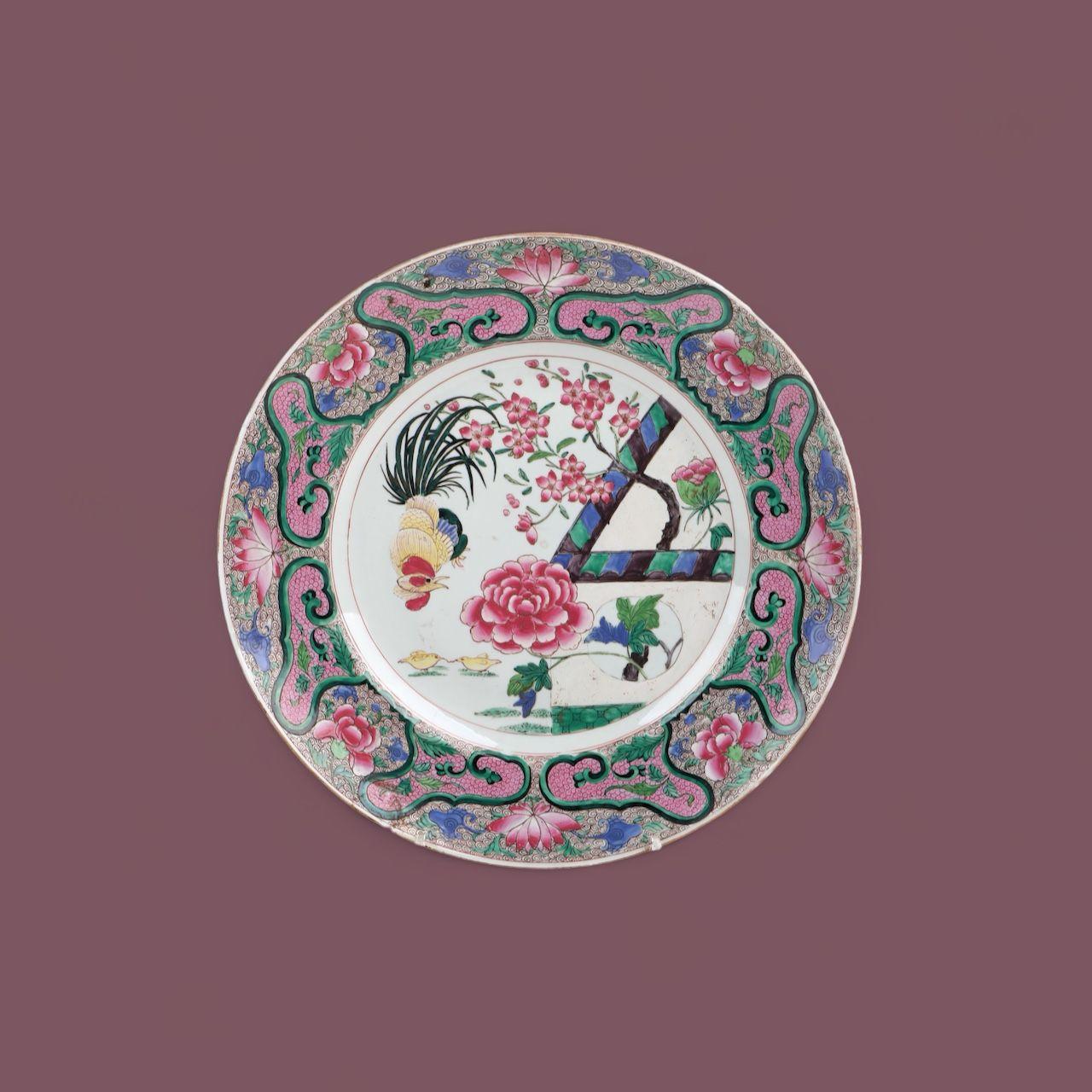 Großer Teller aus Porzellan von Samson aus dem XIX. Jahrhundert im Angebot 6