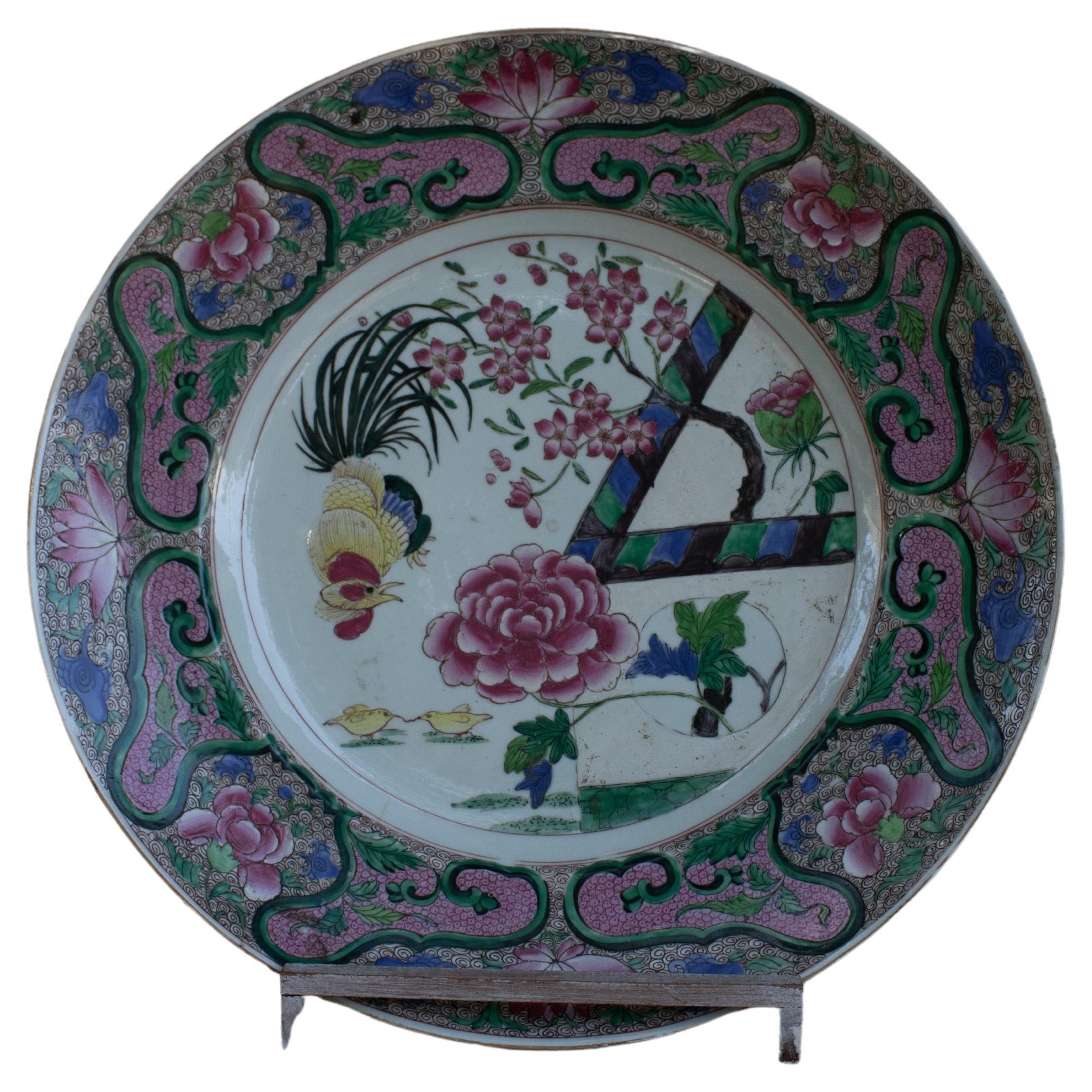 XIX Century Large Plate in Porcelain of Samson