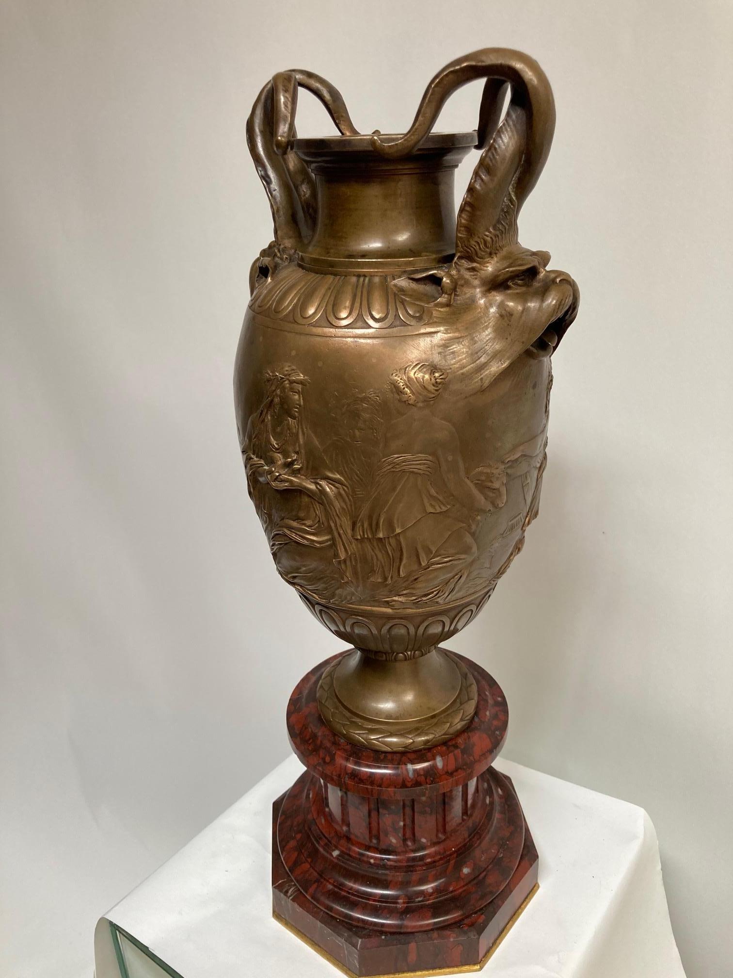 XIX Century Neo-Classic Bronze Vase by Barbedienne In Good Condition For Sale In Bois-Colombes, FR