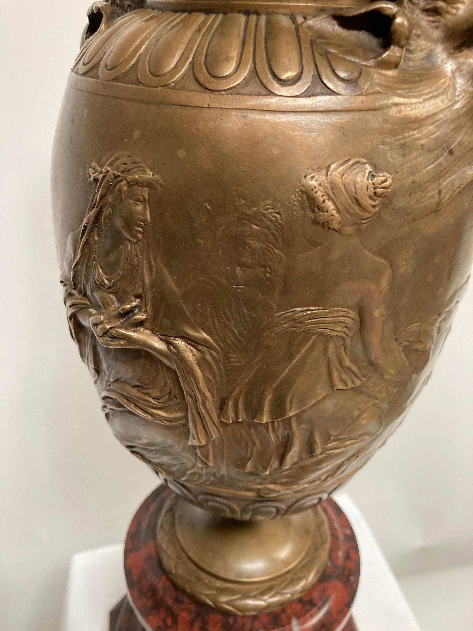 XIX Century Neo-Classic Bronze Vase by Barbedienne For Sale 4