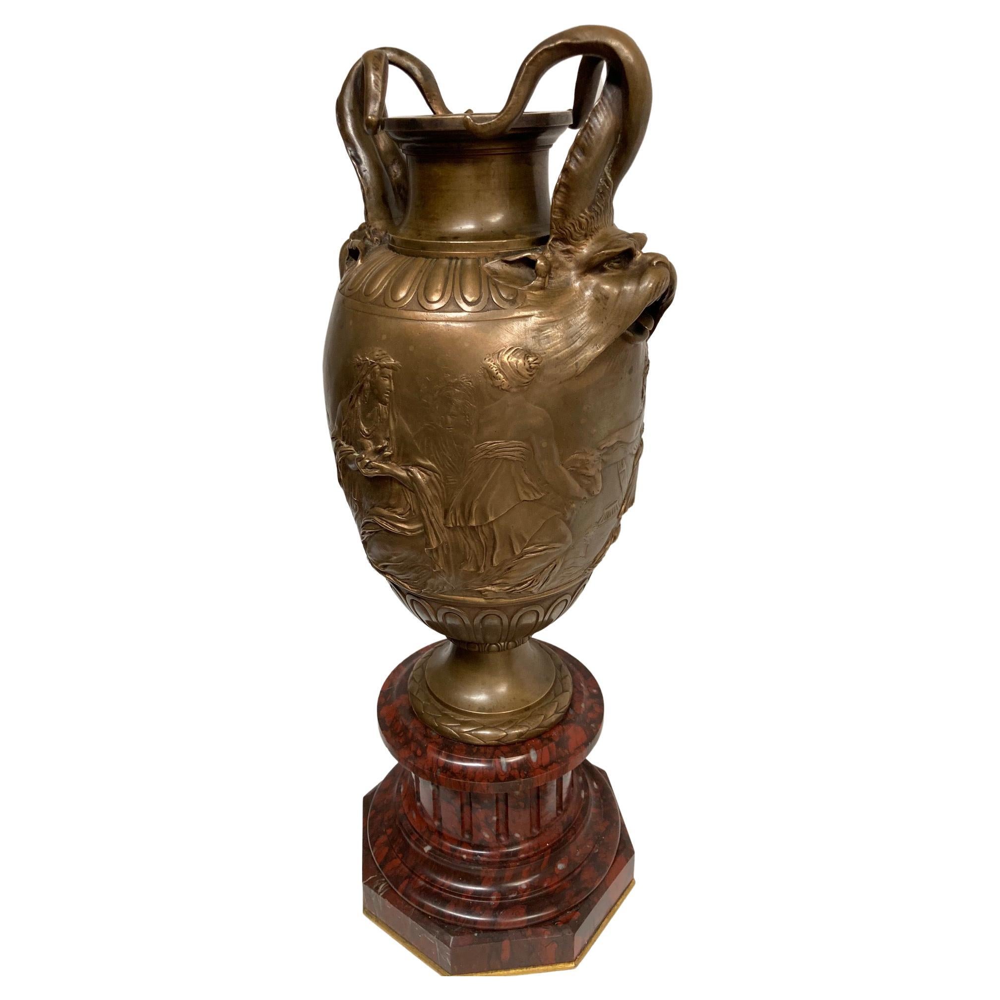 Vaso di bronzo neoclassico del XIX secolo di Barbedienne in vendita