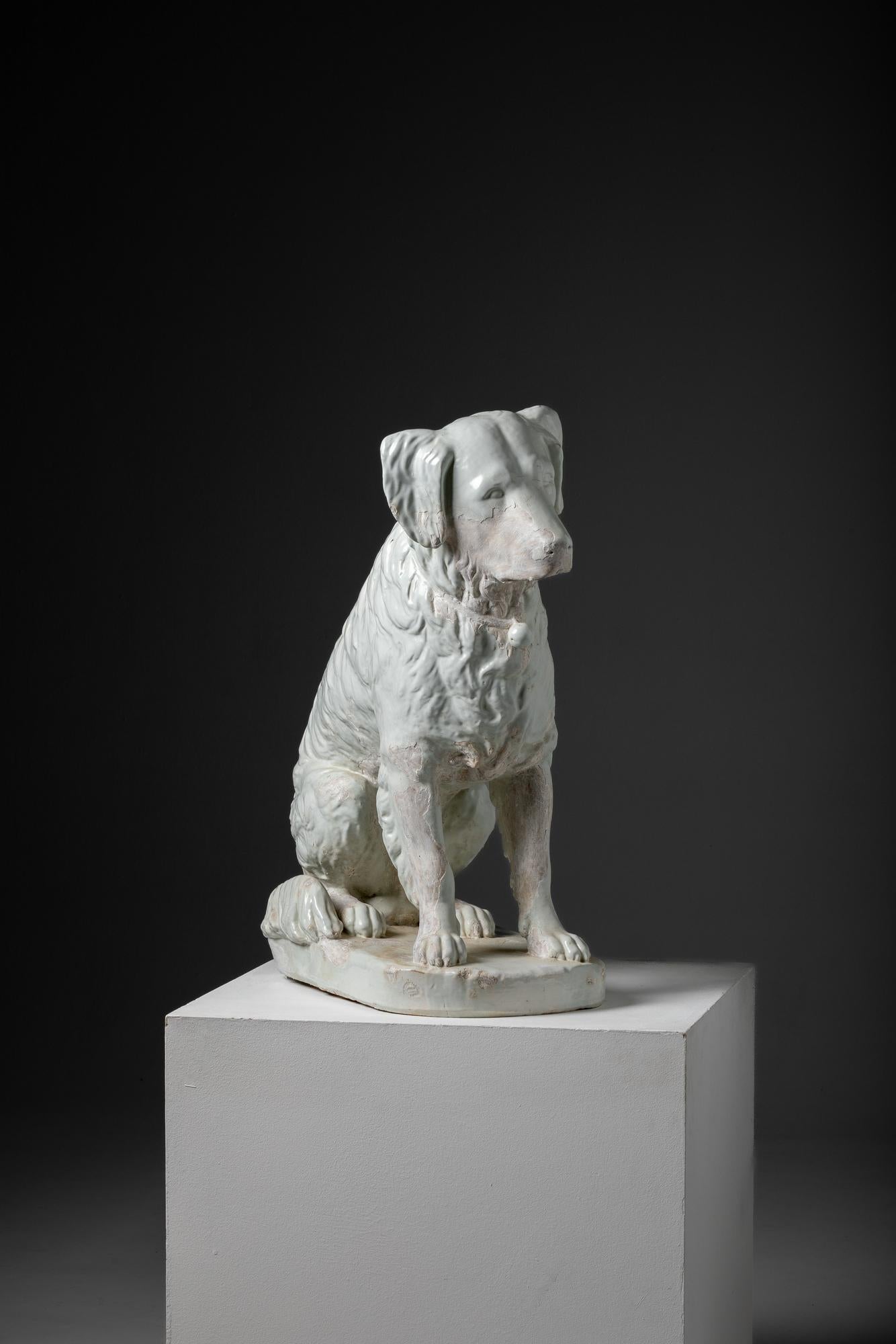 Scultura del XIX secolo di Terranova e Labrador (Ceramica Devezas) in vendita 1