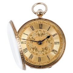 Antique XIX Century Open-Face Gold Pocket Watch R. Stewart