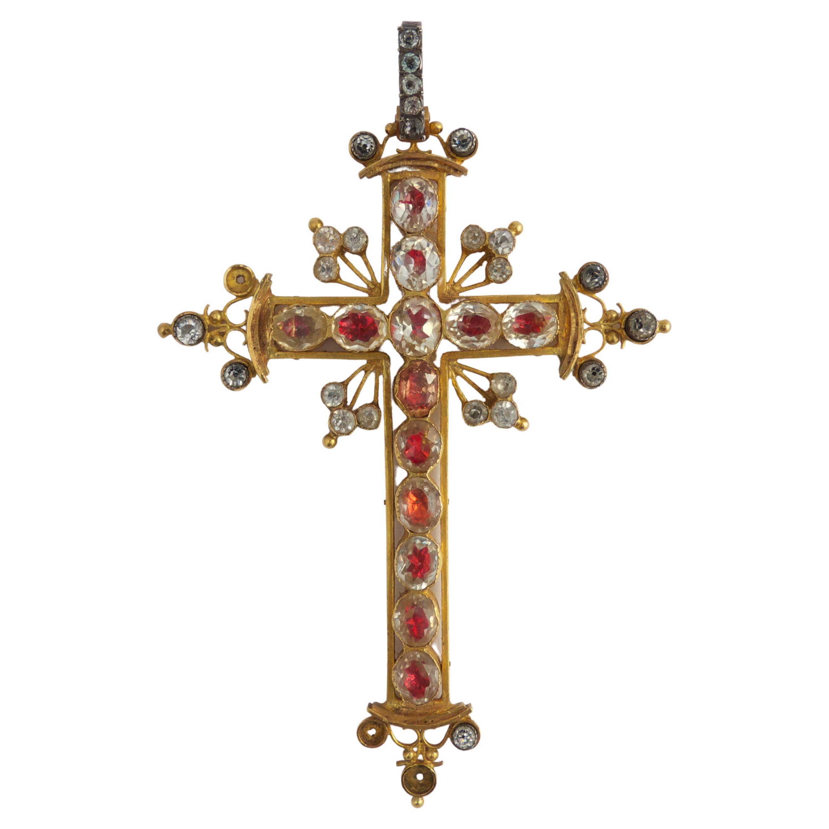 19th Century Pendant 18k Gold Cross Bynzantine Style