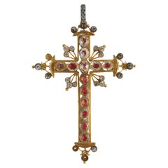 19. Jahrhundert Anhänger 18k Gold Kreuz Bynzantine Stil