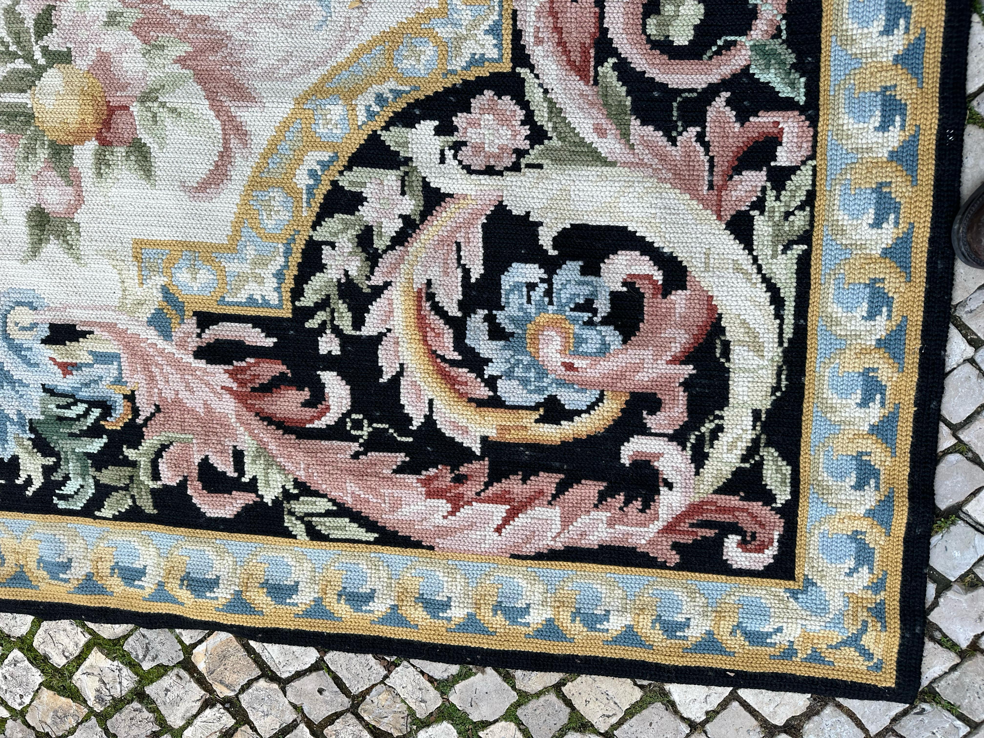 Needlework XIX Century Portuguese Arraiolos Tapestry  For Sale