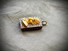 Antique Diamond and Gold Bust of Military General Portuguese Necklace Pendant