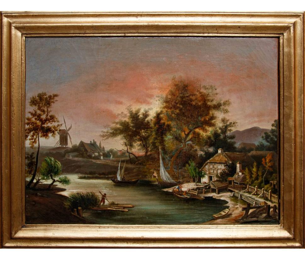 19. Jahrhundert, Landschaftspaar (19th Century) im Angebot