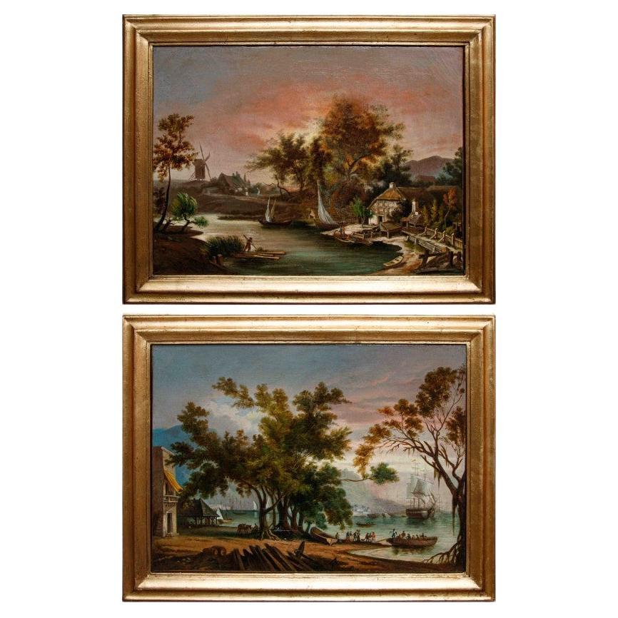 19th century, pair of landscapes