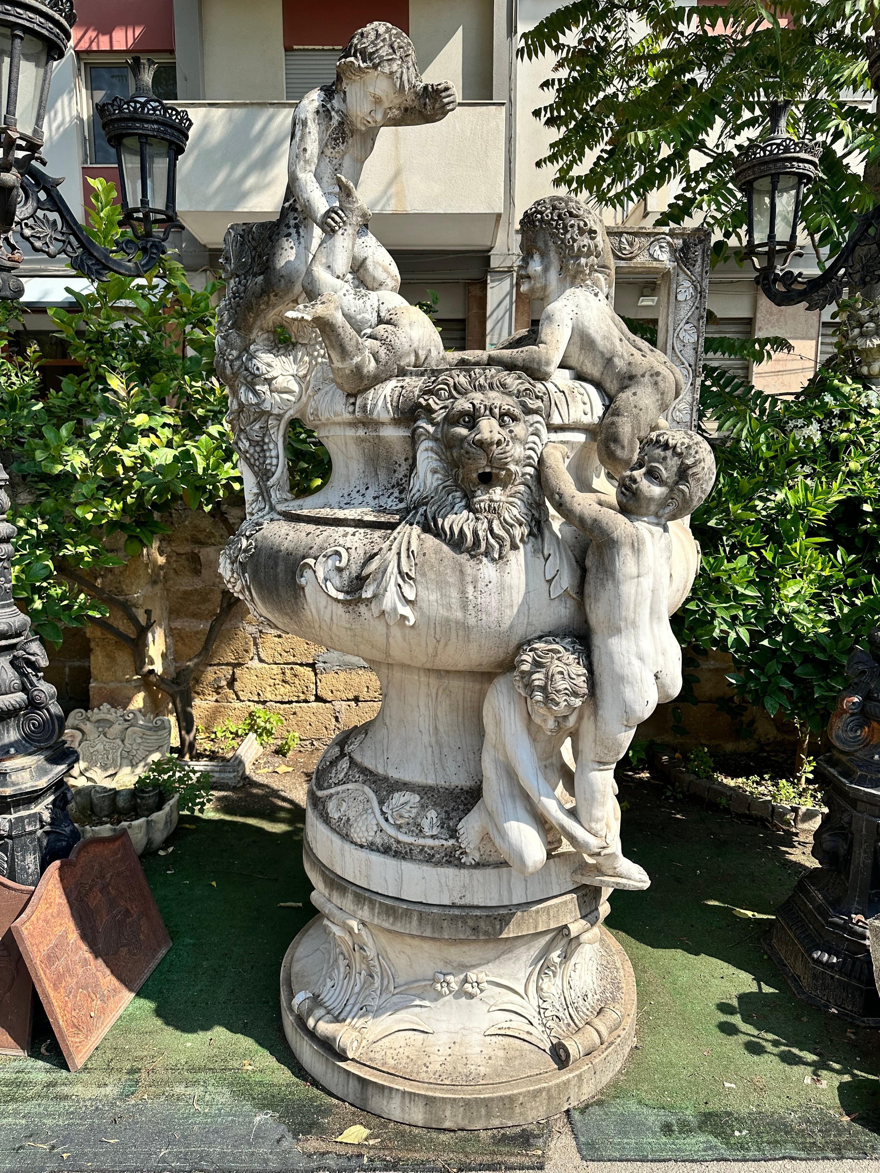 Italian 19th Century, Large Sculpture In White Statuary Marble For Sale