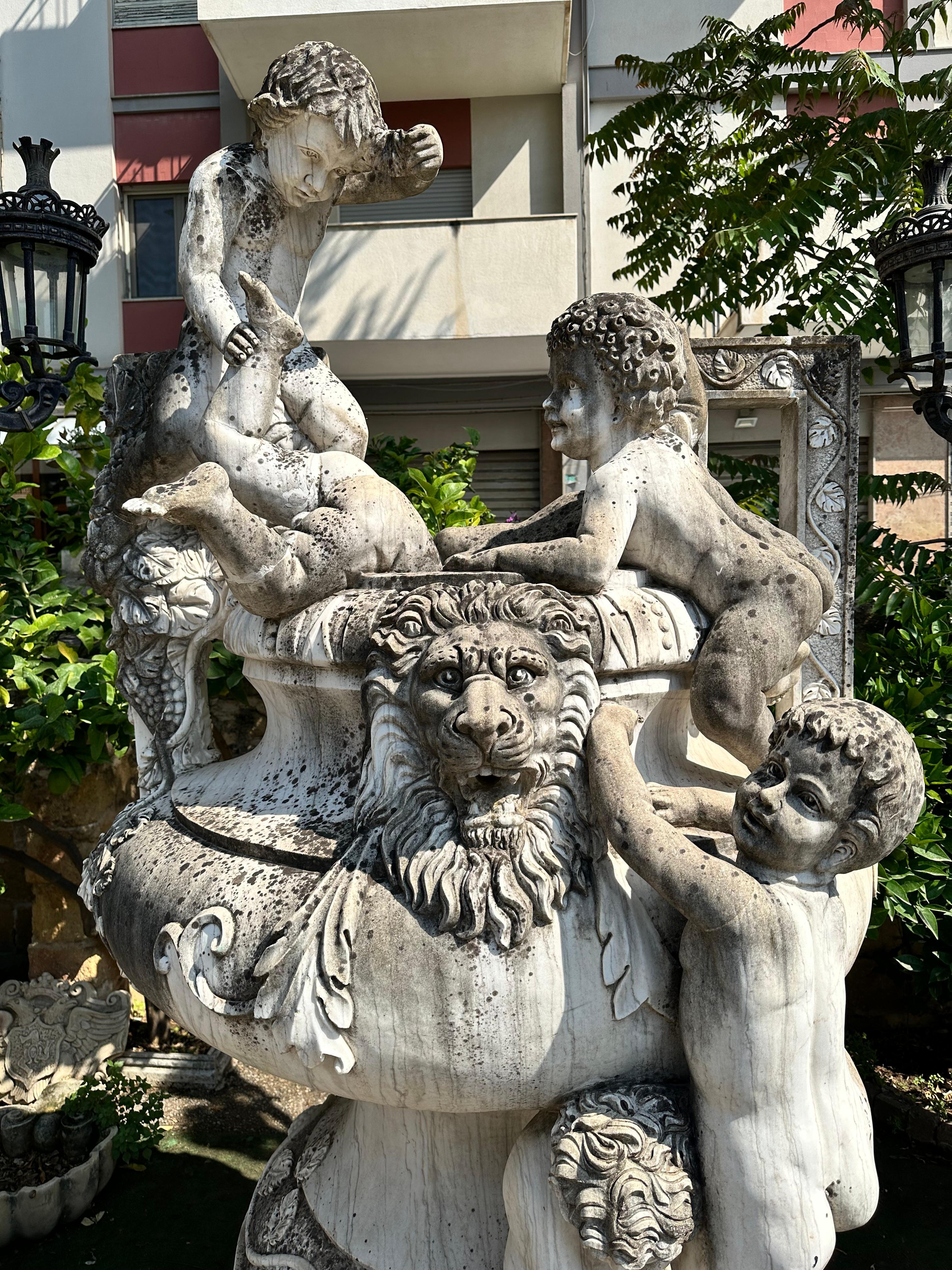 19th Century, Large Sculpture In White Statuary Marble For Sale 4