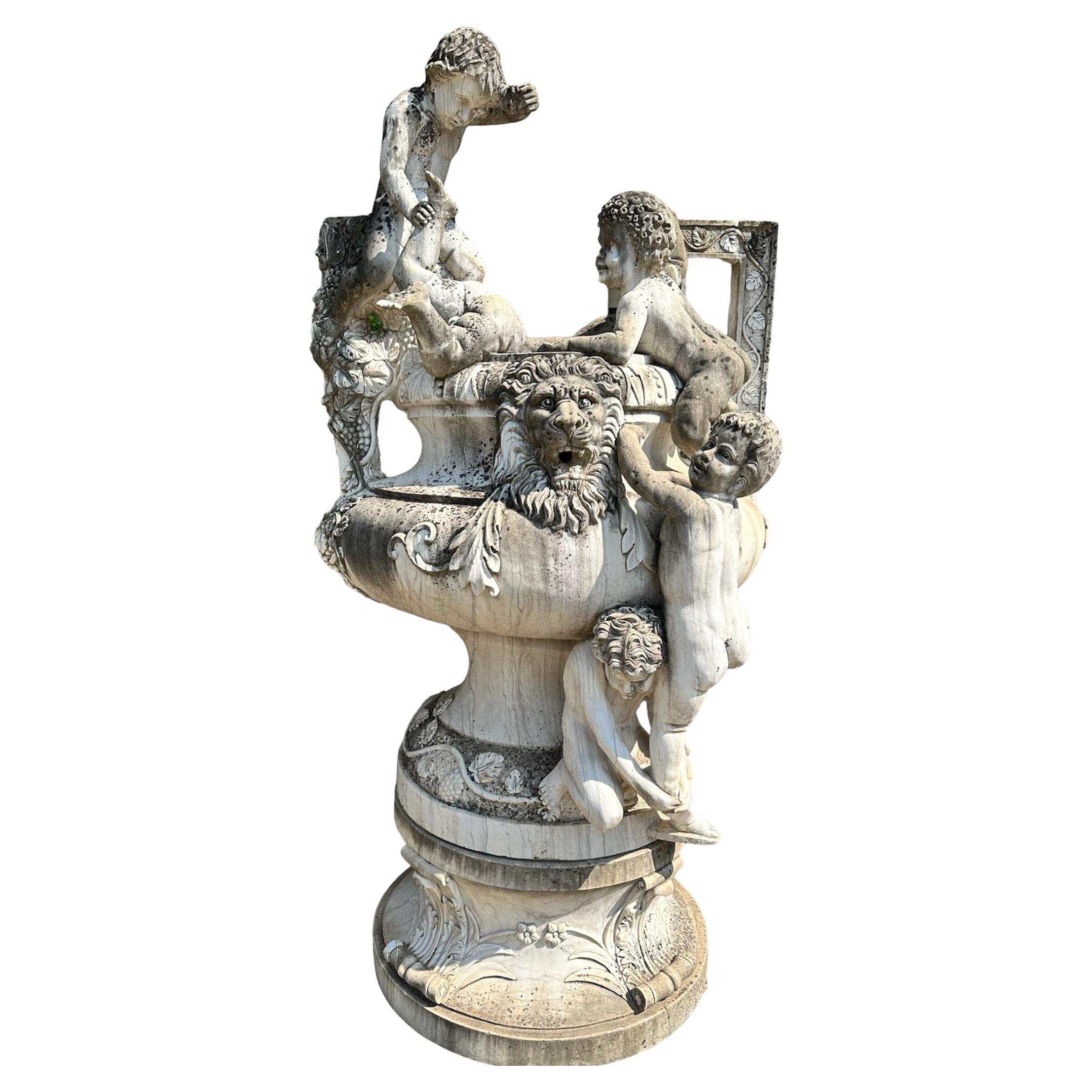 19th Century, Large Sculpture In White Statuary Marble For Sale