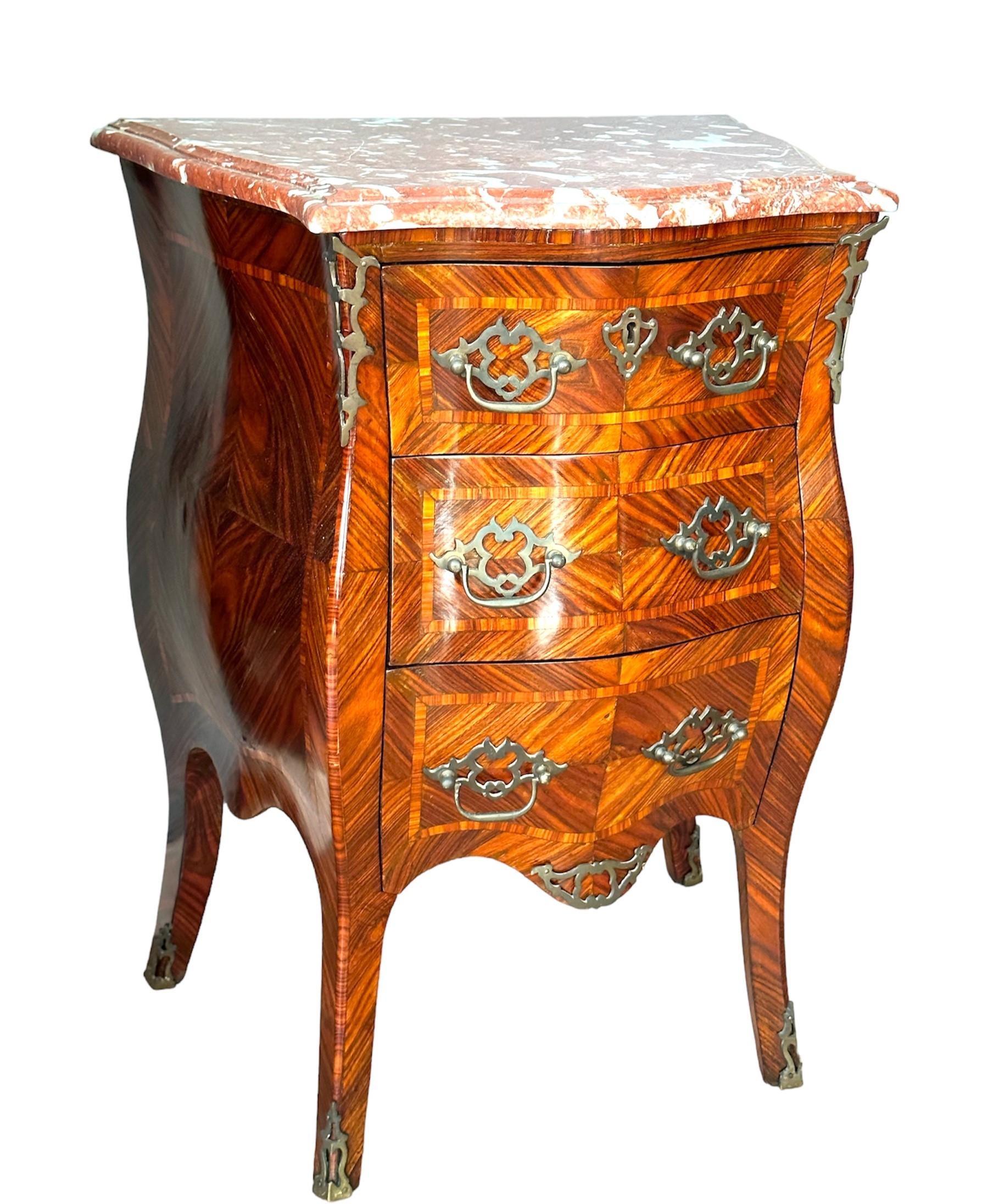 19th century, Napoleon III, Dresser and two nightstands in ebony and marble For Sale 2