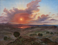 19th century, Sunset Landscape