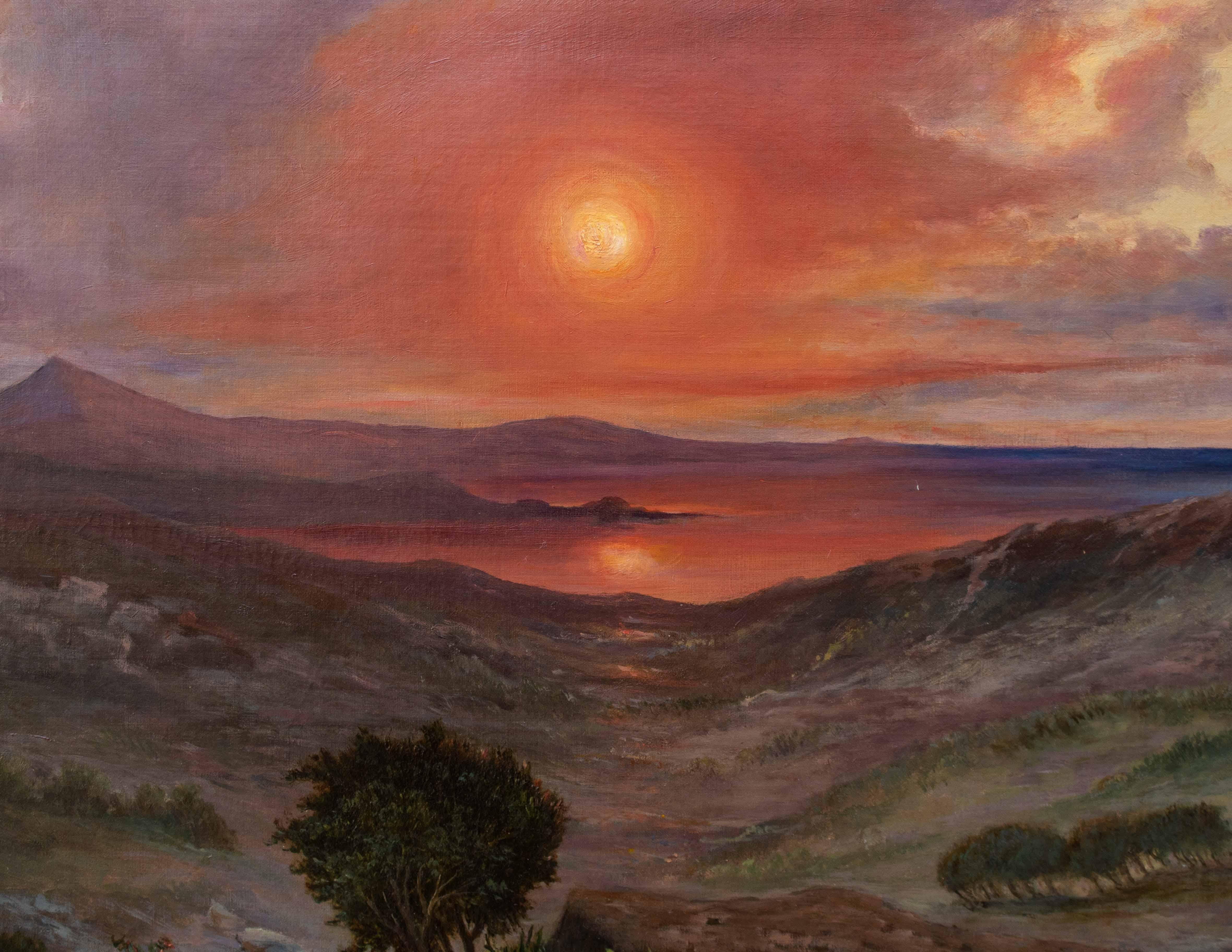 Other XIX secolo, Paesaggio al tramonto For Sale