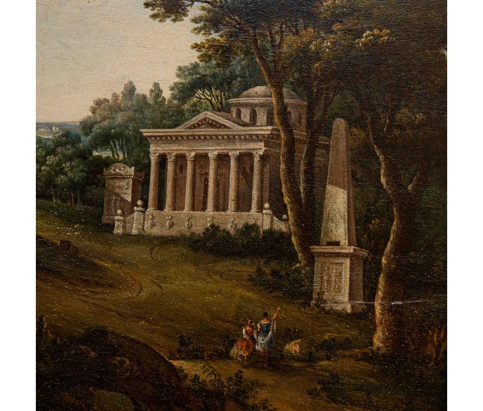 Oiled 19th century, Four neoclassical landscapes