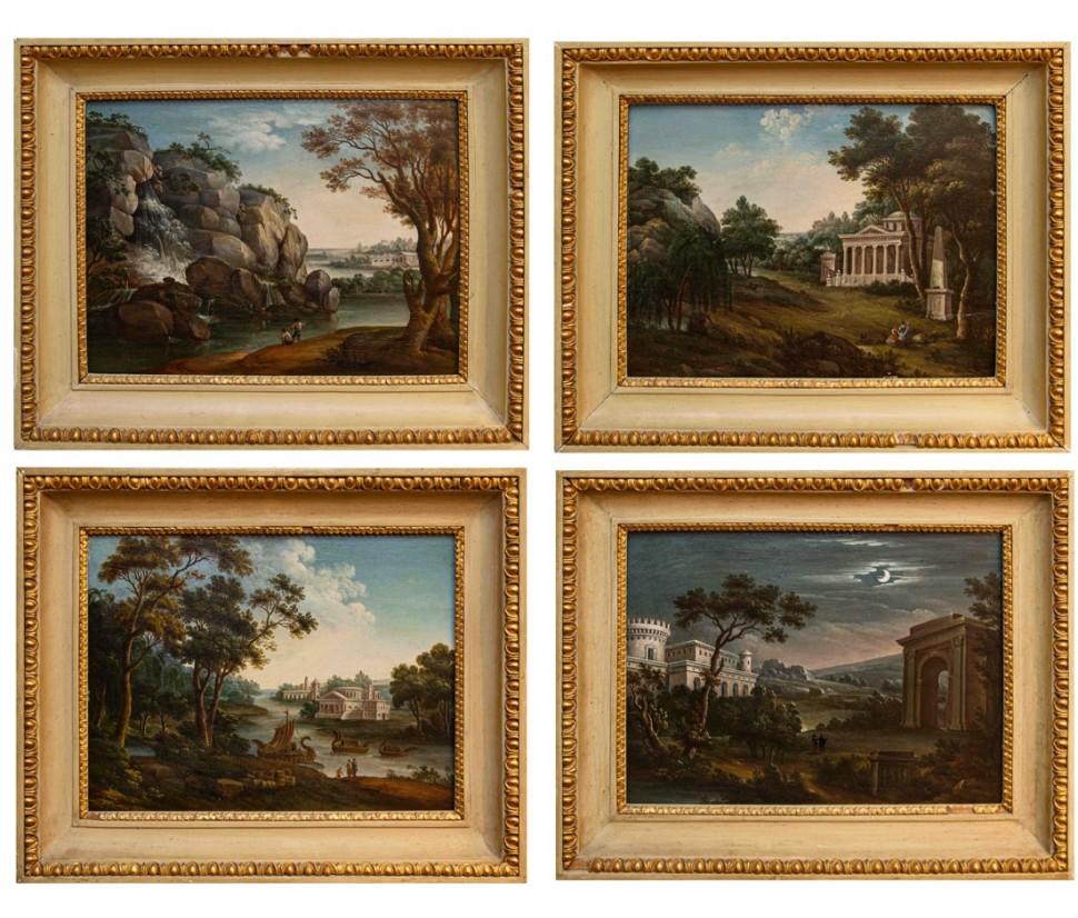 19th century, Four neoclassical landscapes 1