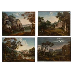 19th century, Four neoclassical landscapes