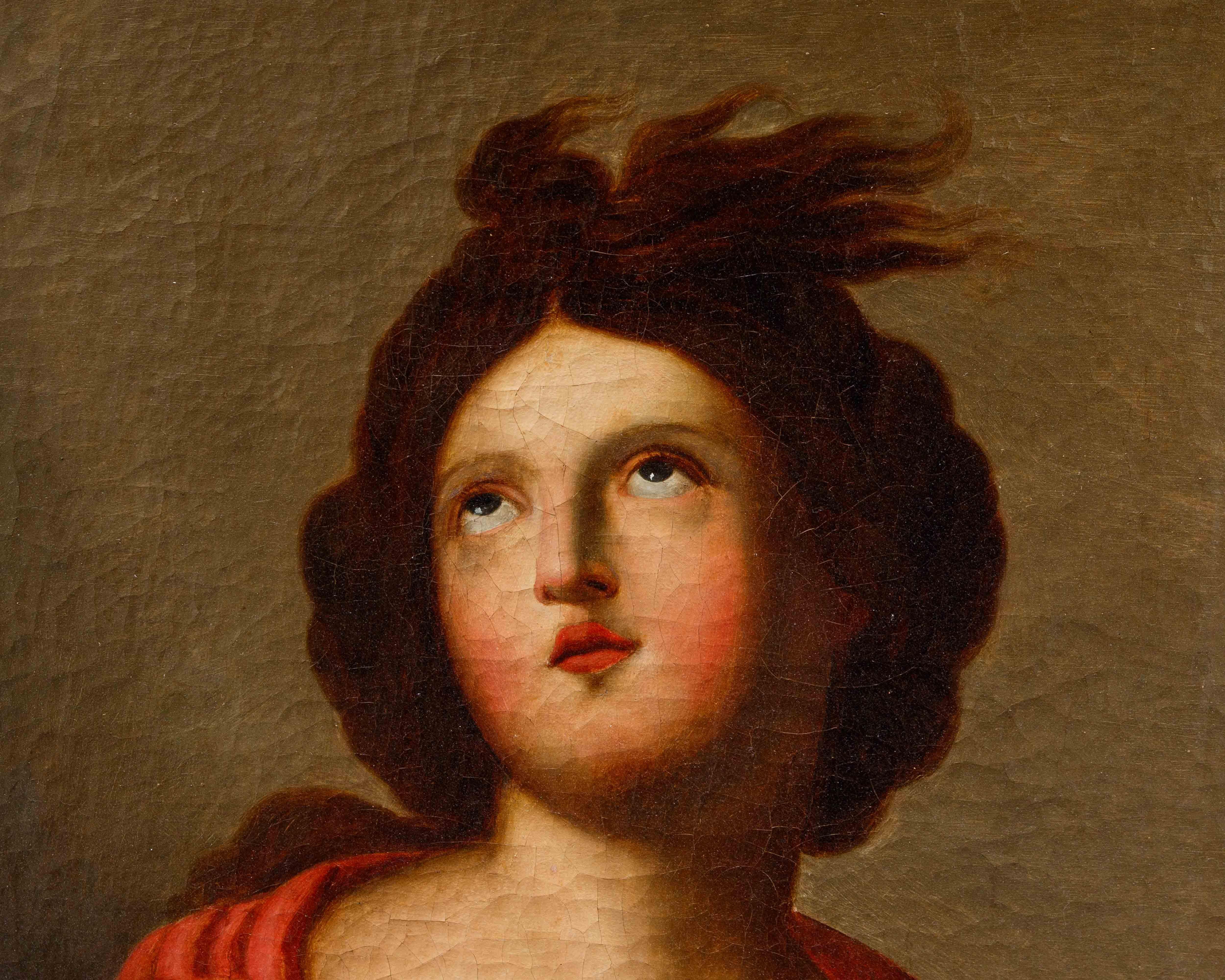 XIX secolo

Sibilla 

Olio su tela, cm 68 x 58

Con cornice, cm 75 x 65

Questo dipinto raffigura una figura femminile, probabilmente una sibilla, secondo delle modalità che richiamano lo stile di Raffaello e del classicismo bolognese, che dei