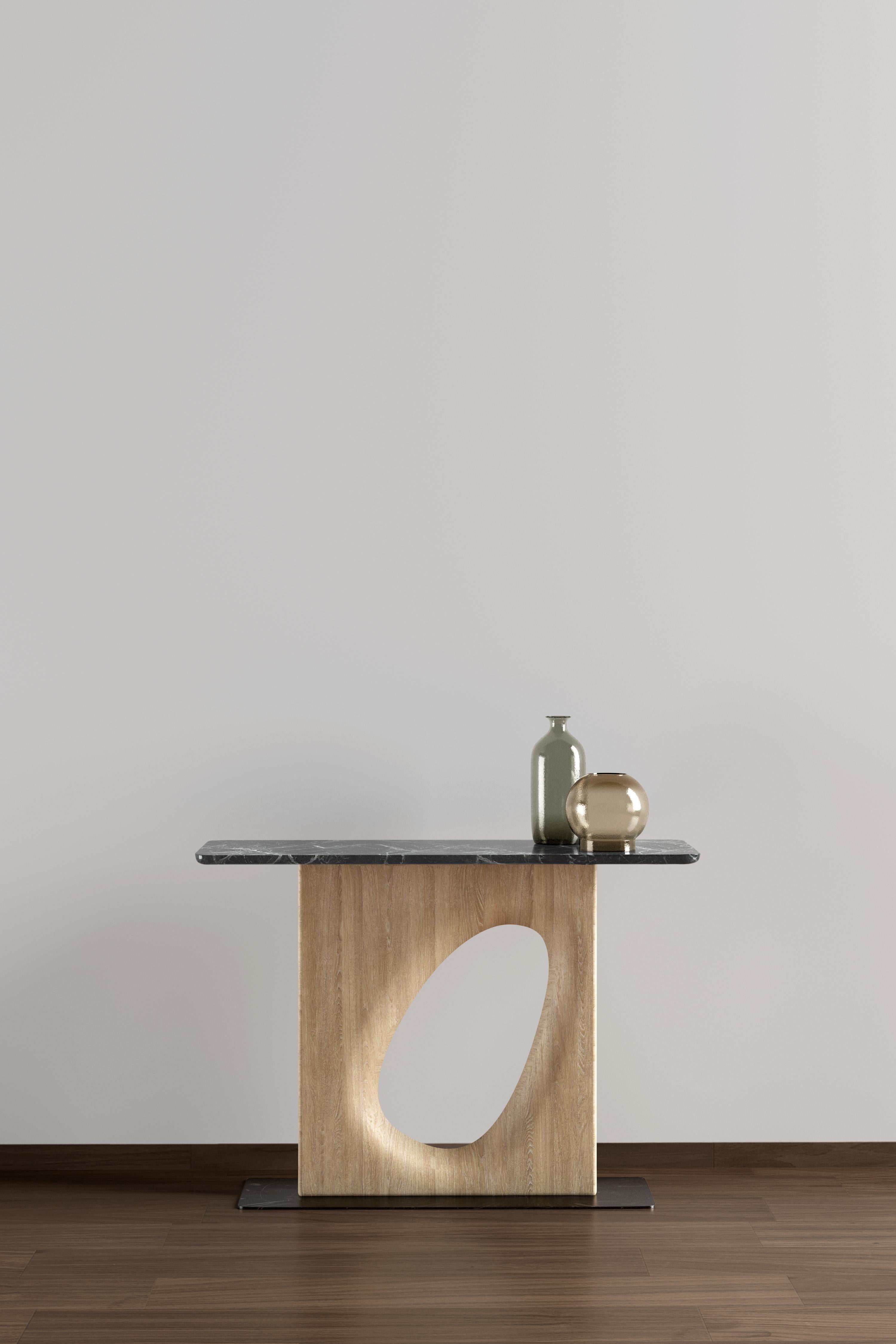 Mexican Noviembre XIX, Console Table in Oak Wood inspired by Brancusi, Sideboard For Sale
