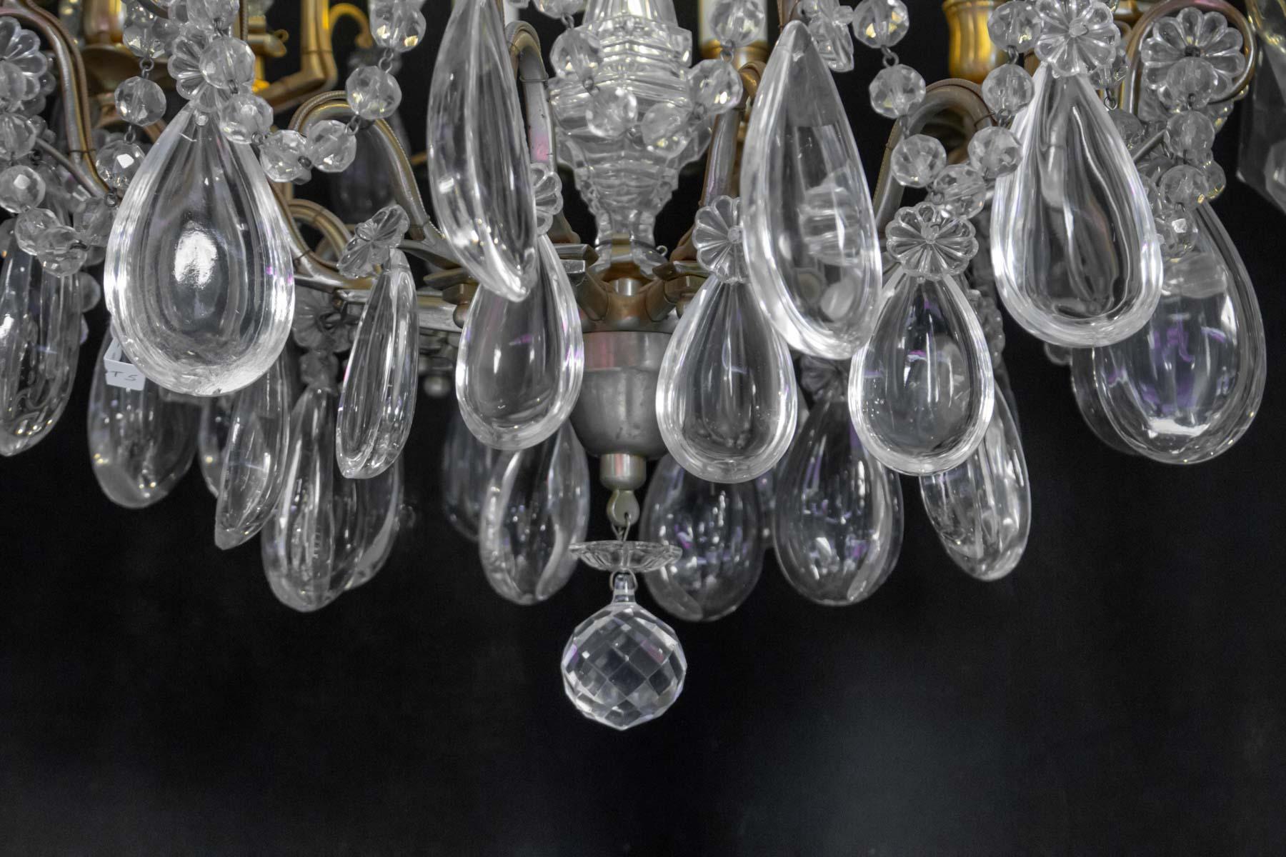 Late 19th Century 19th Century Crystal Chandelier, Gilt Bronze, Napoleon III Period For Sale