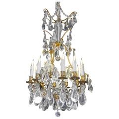 19th Century Crystal Chandelier, Gilt Bronze, Napoleon III Period