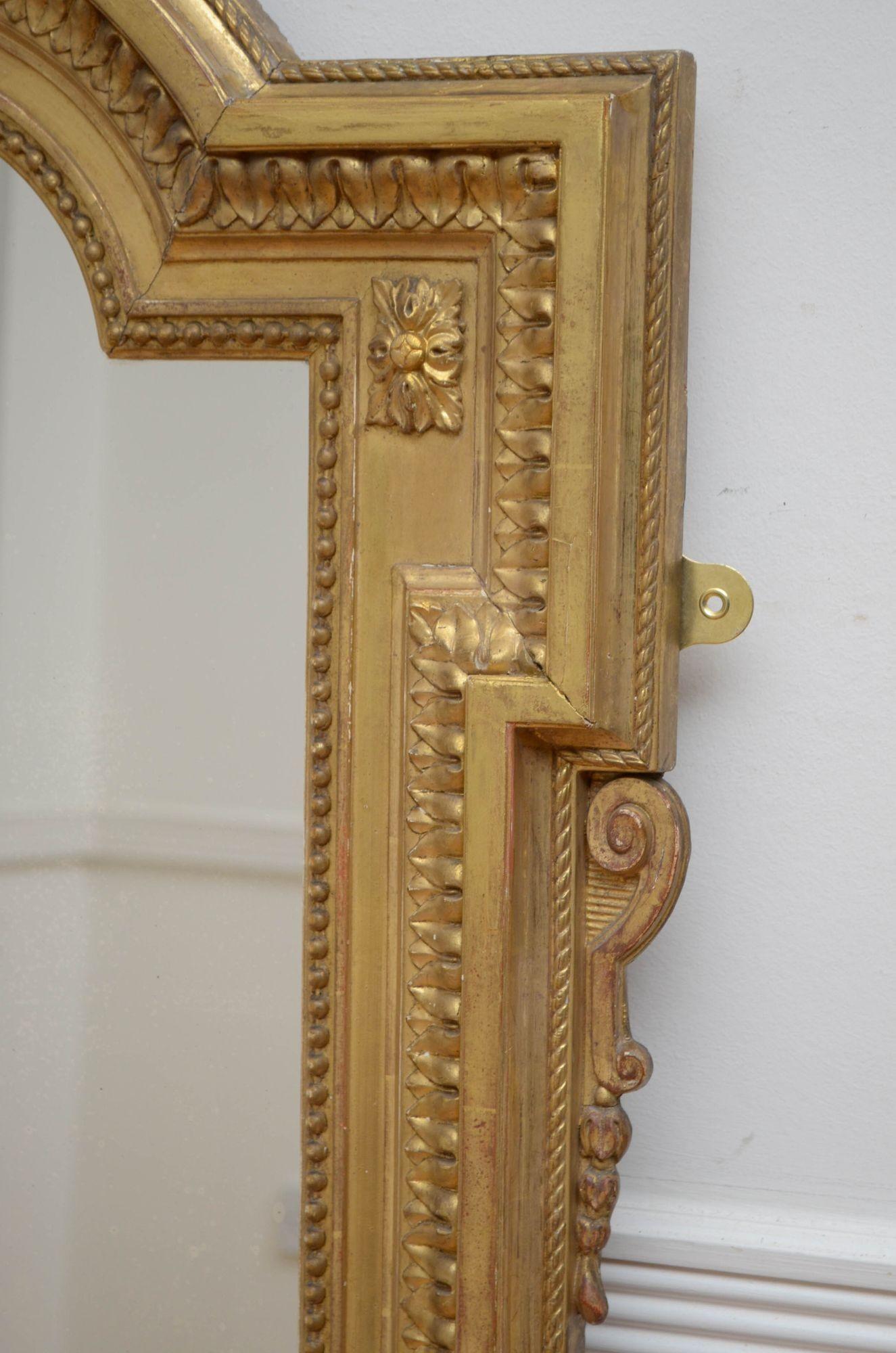 19th Century French Gilded Wall Mirror For Sale 7