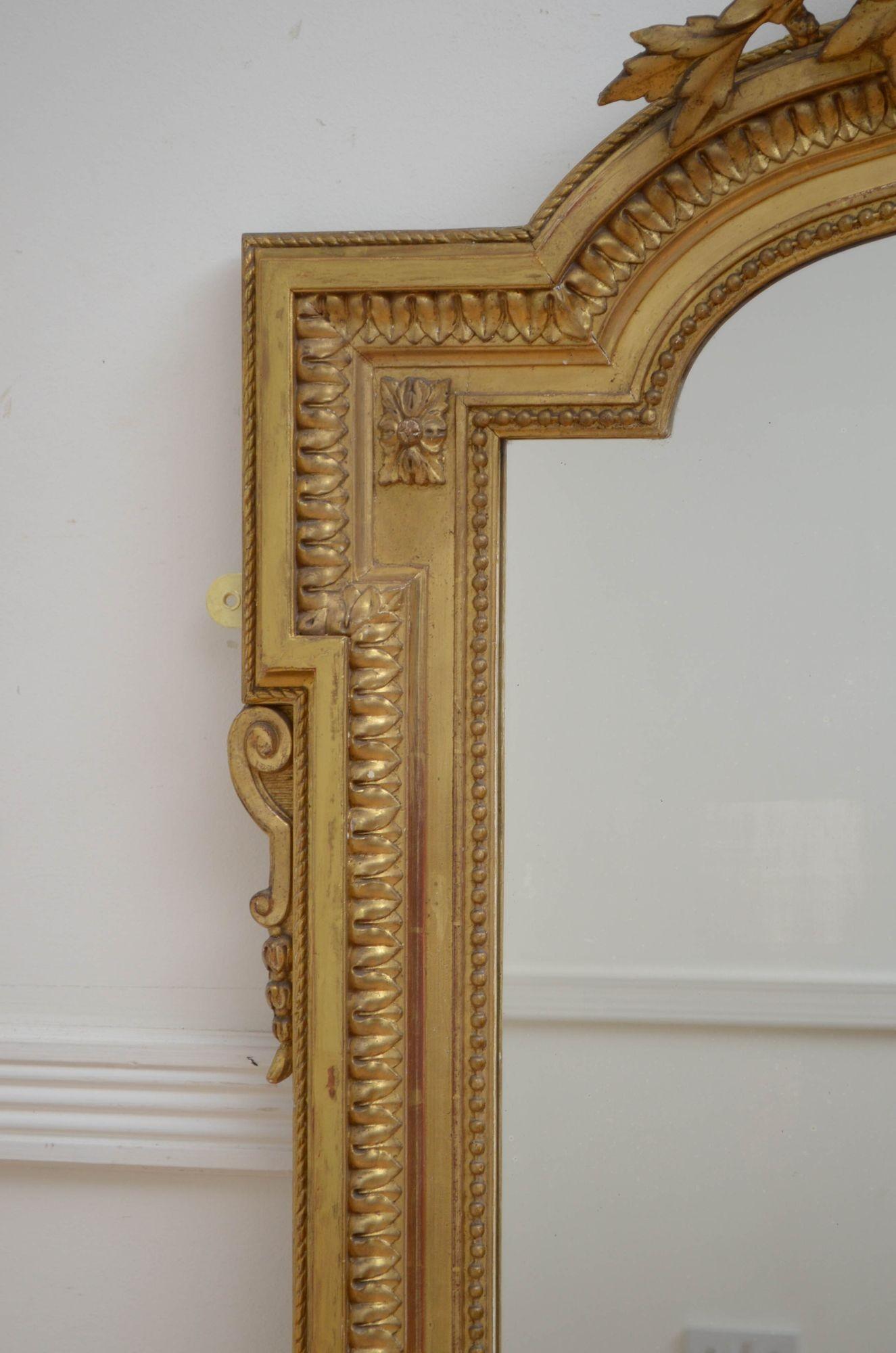 19th Century French Gilded Wall Mirror For Sale 1