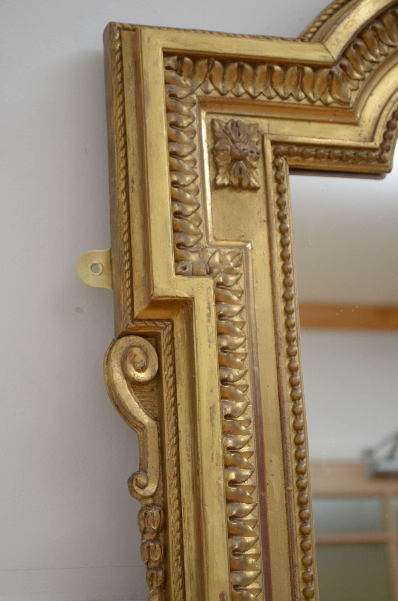 19th Century French Gilded Wall Mirror For Sale 2