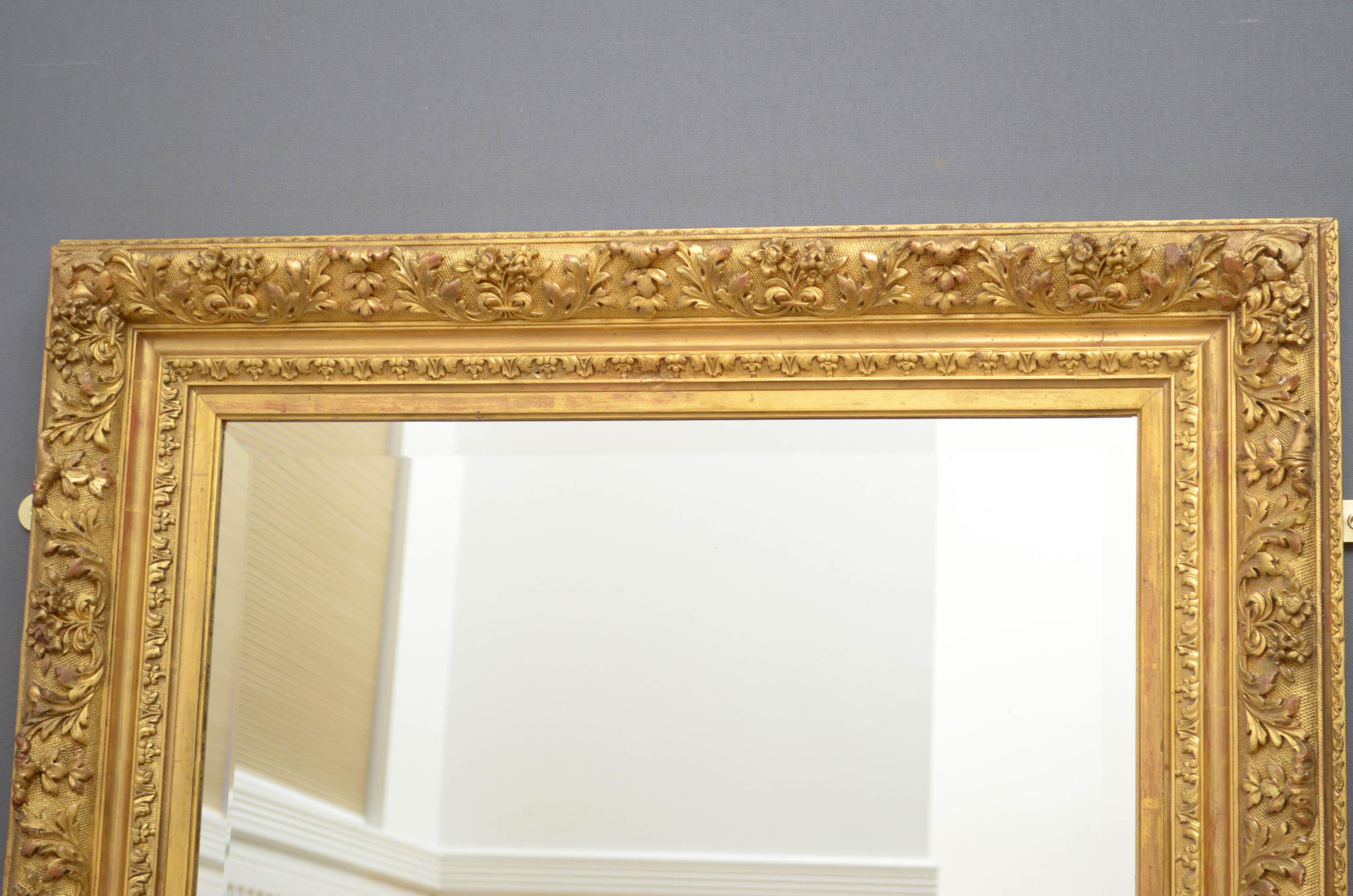 Mid-19th Century XIXth Century French Giltwood Wall Mirror