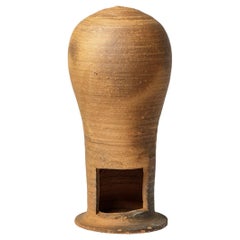 Tête de ménigoutte en céramique brune du XIXème siècle, art populaire 1880