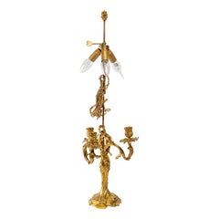 XIXth Century Gilt Bronze Lamp Base