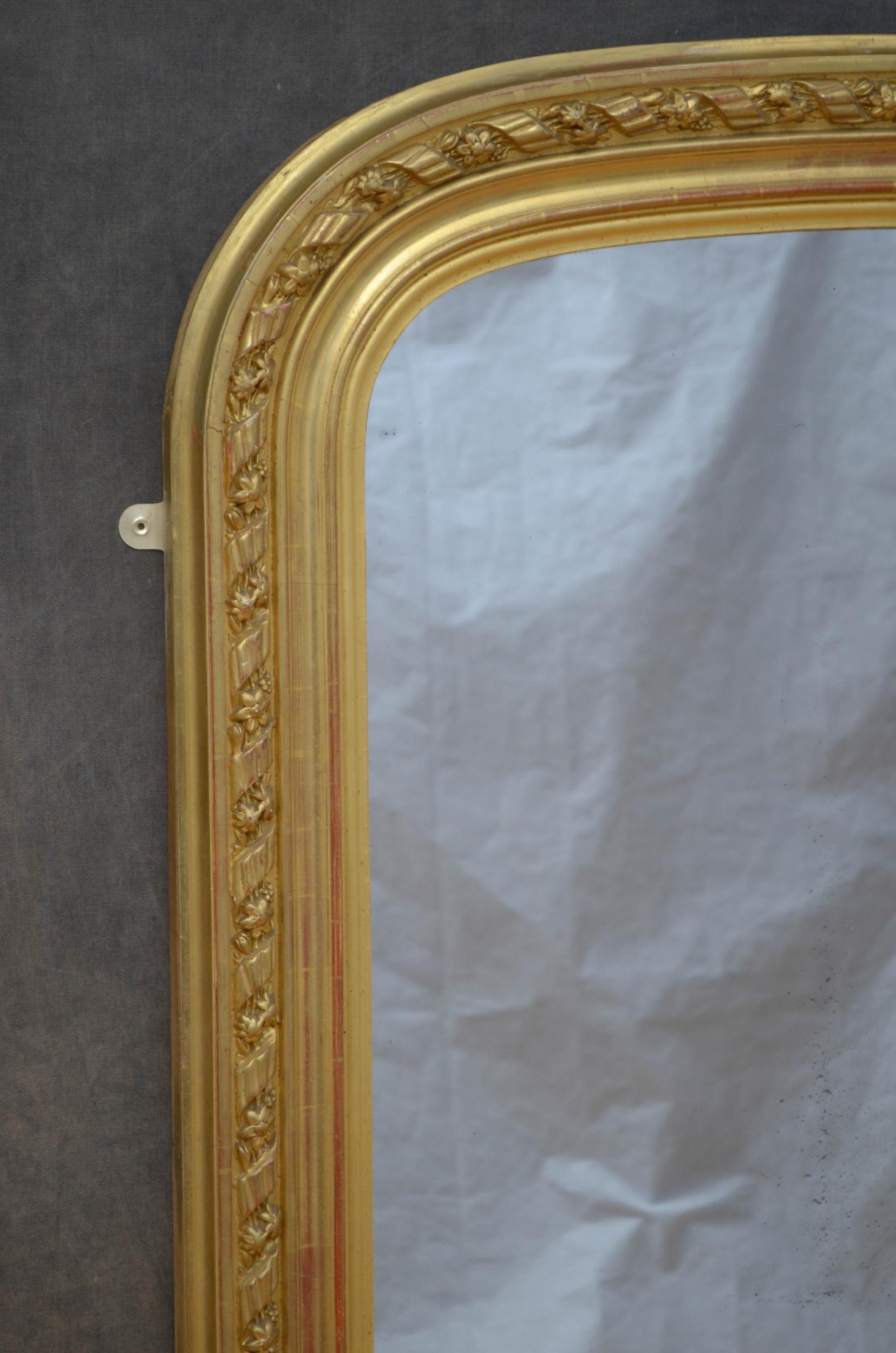 French XIXth Century Gilt Wall Mirror For Sale