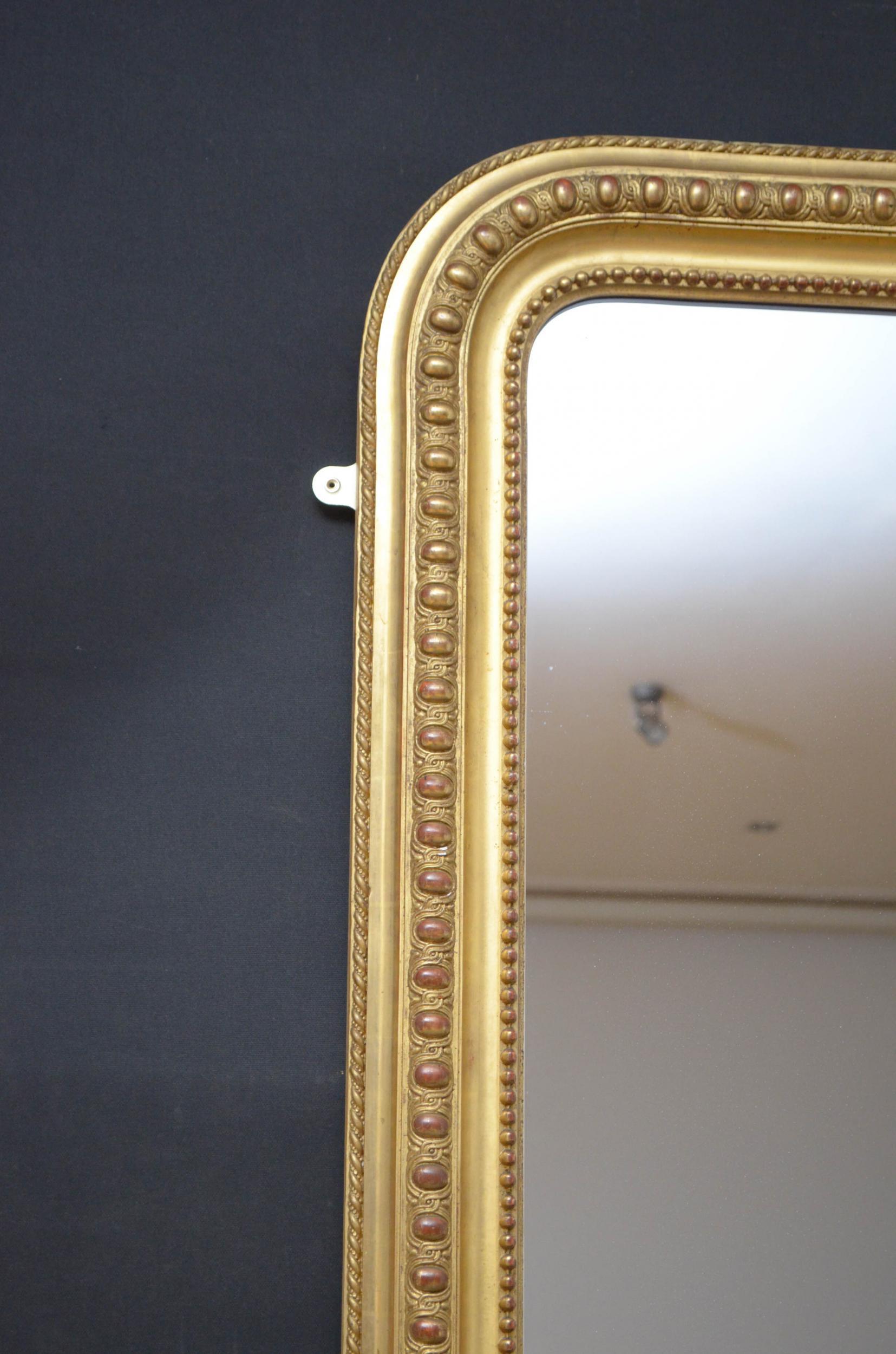 19th Century Gilt Wall Mirror In Good Condition In Whaley Bridge, GB
