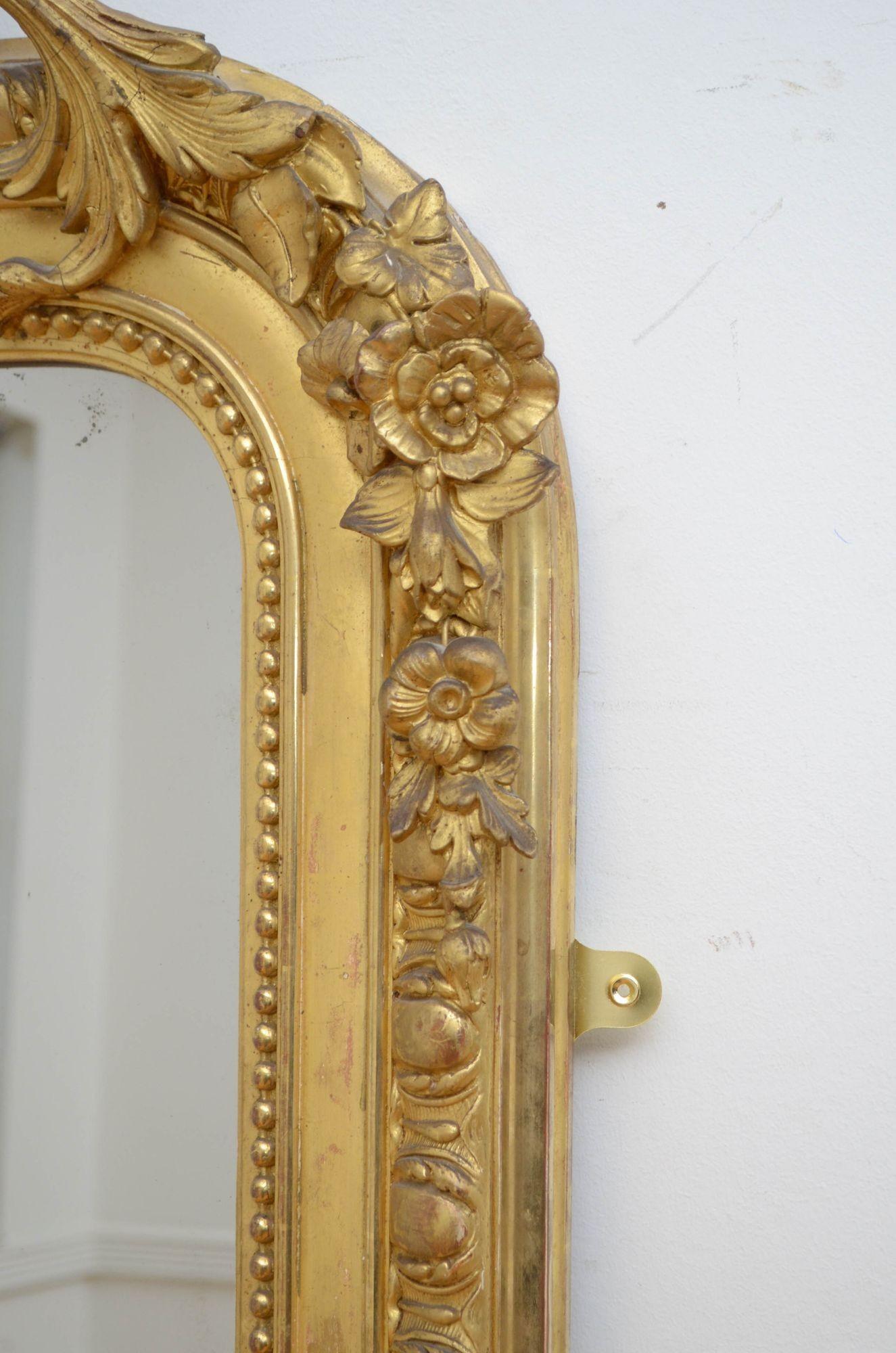 XIXth Century Giltwood Leaner Mirror Wall Mirror H196cm For Sale 6
