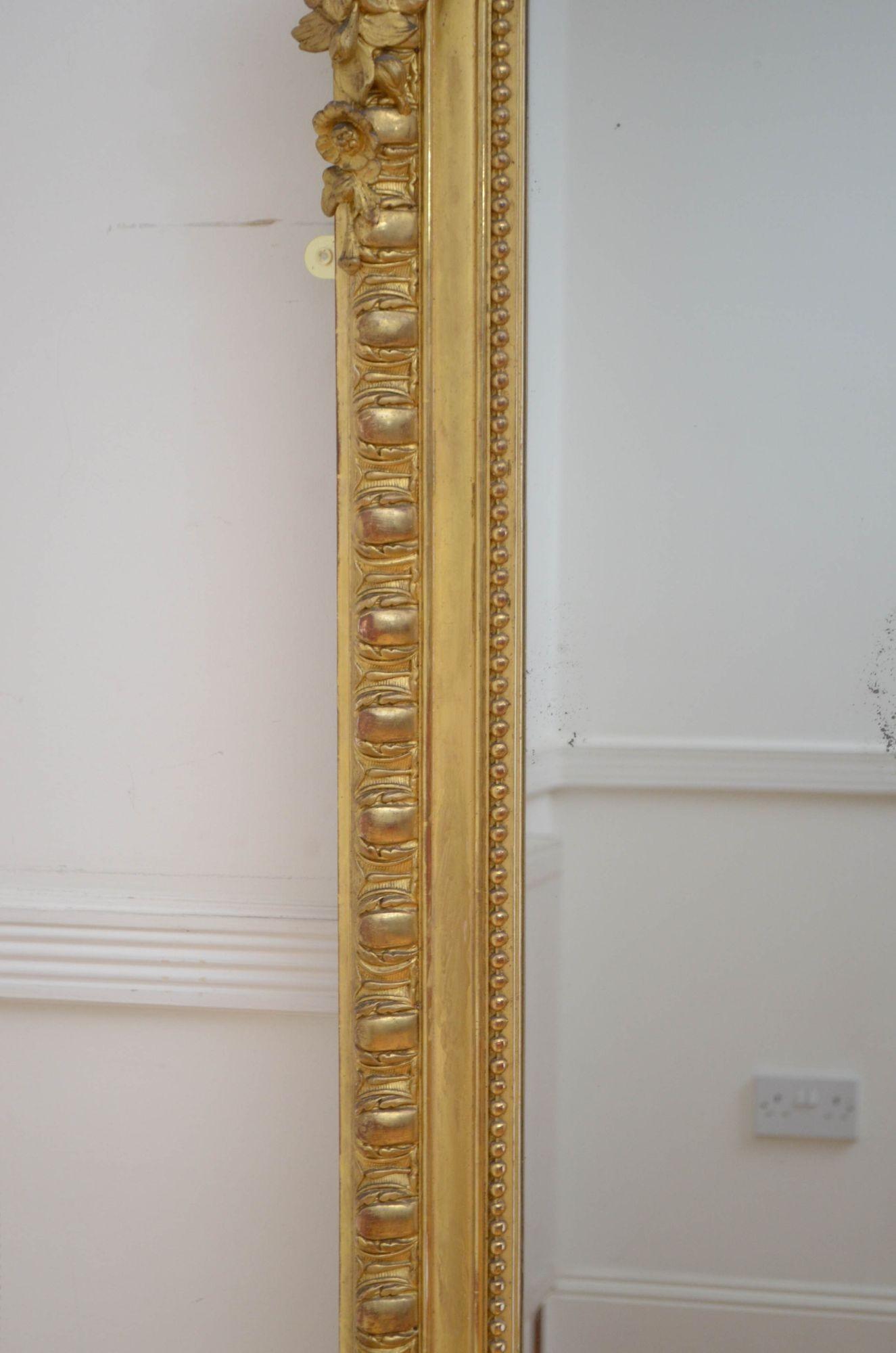 19th Century XIXth Century Giltwood Leaner Mirror Wall Mirror H196cm For Sale