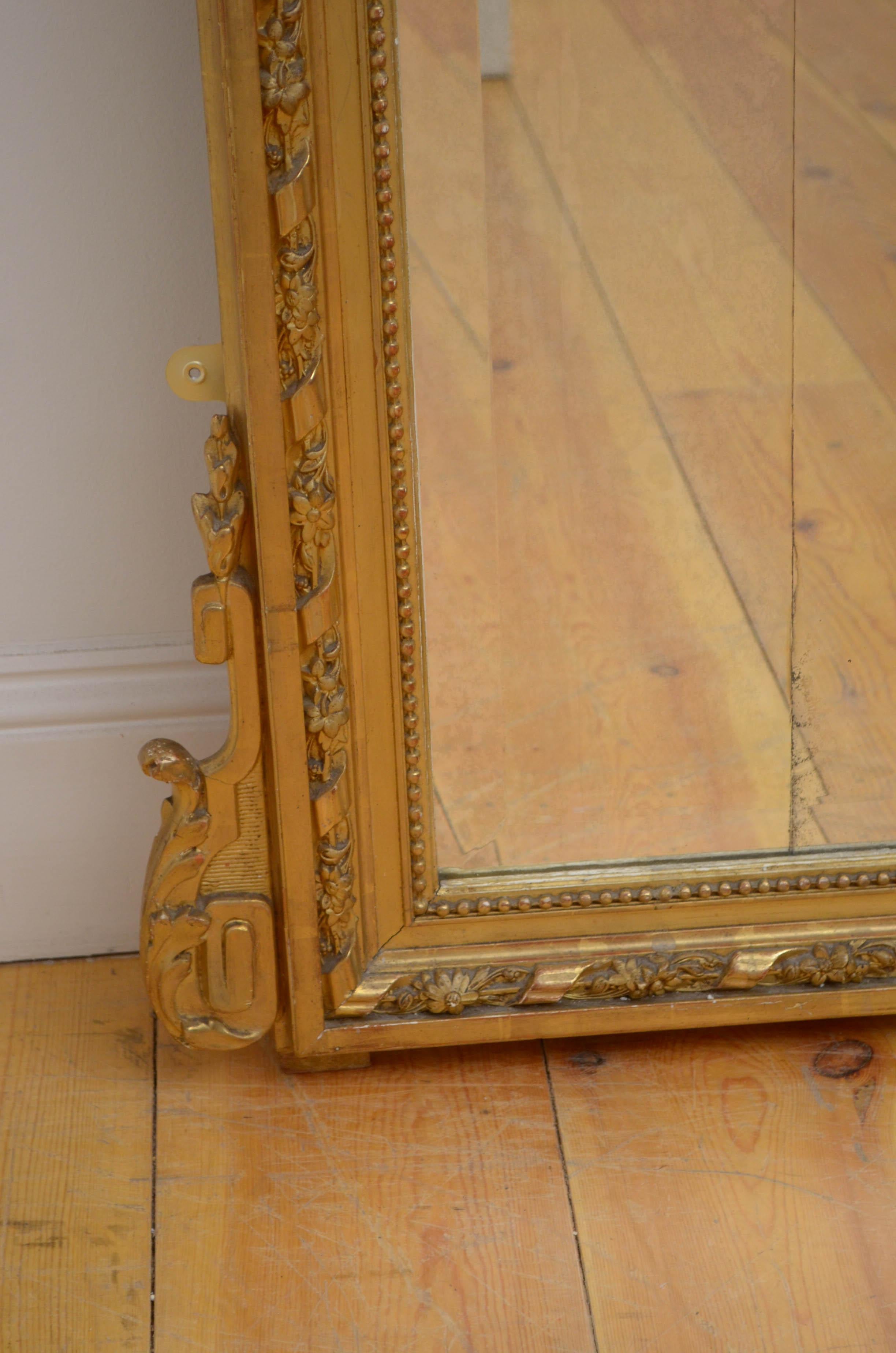 Victorian 19th Century Giltwood Mirror